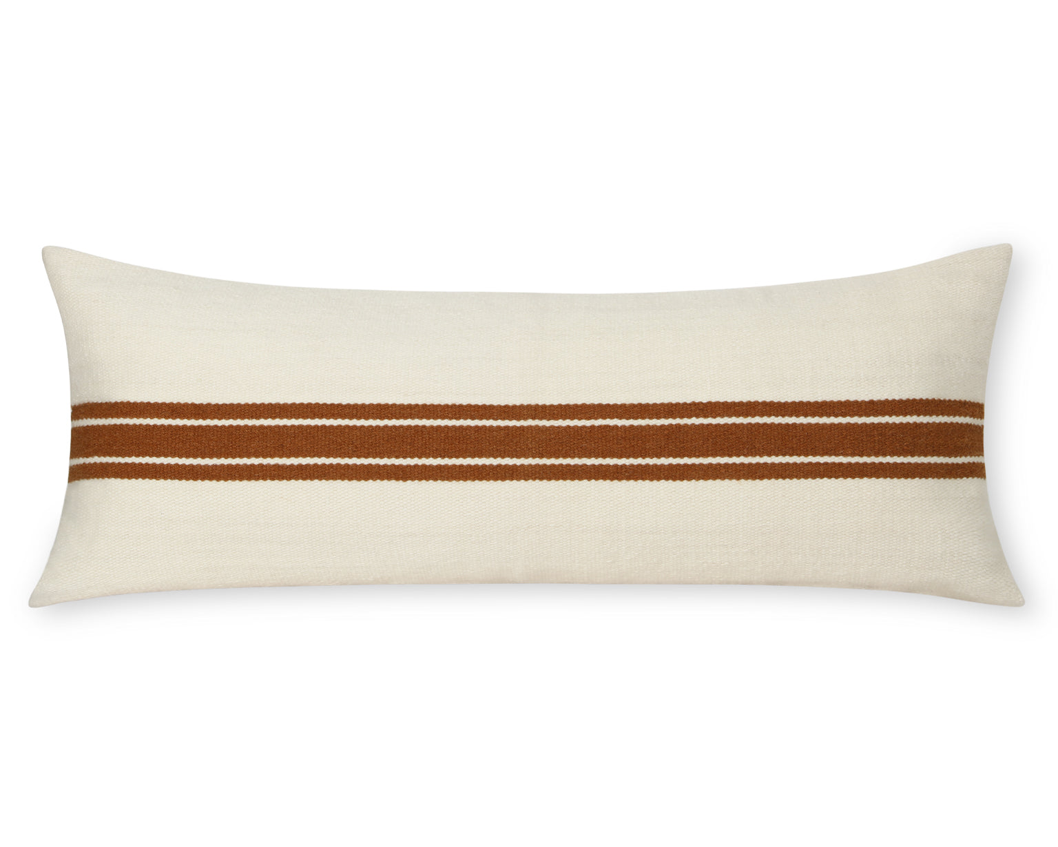 Montague in Cream and Rust, Large Lumbar Wool Pillow