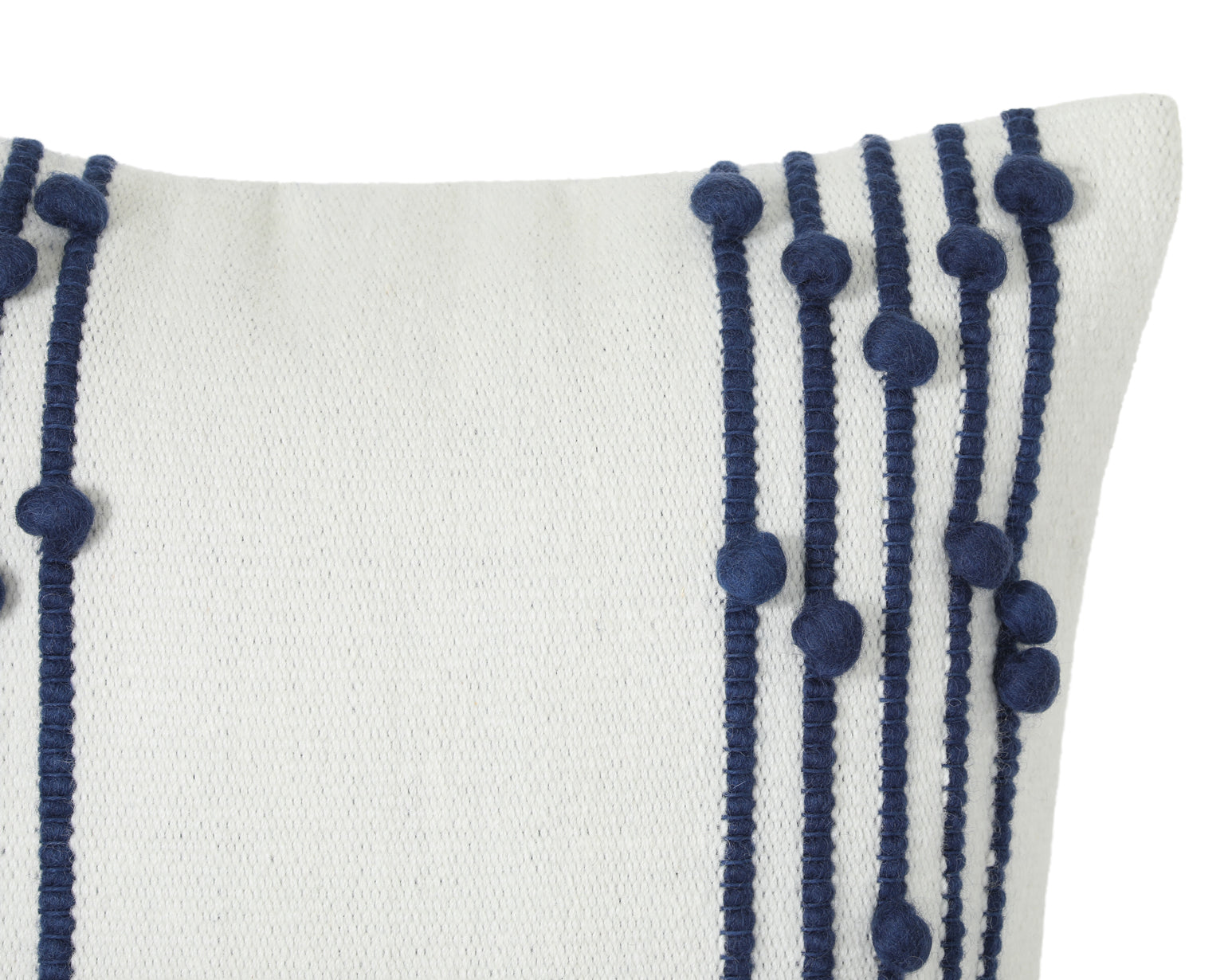 Faryll in Cream and Midnight Blue, Wool Pillow Cover