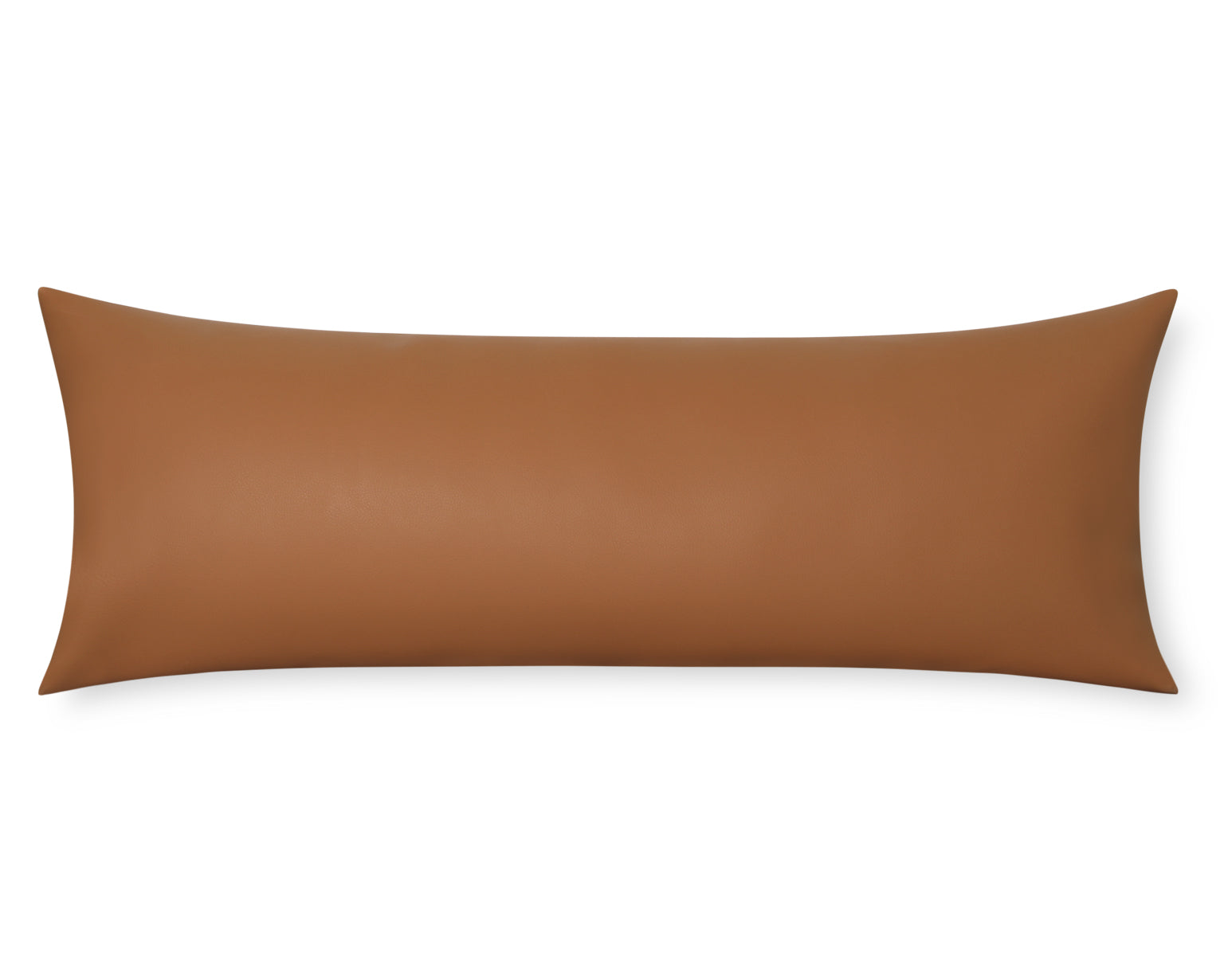 Naima in Tan, Large Lumbar Faux Leather Pillow