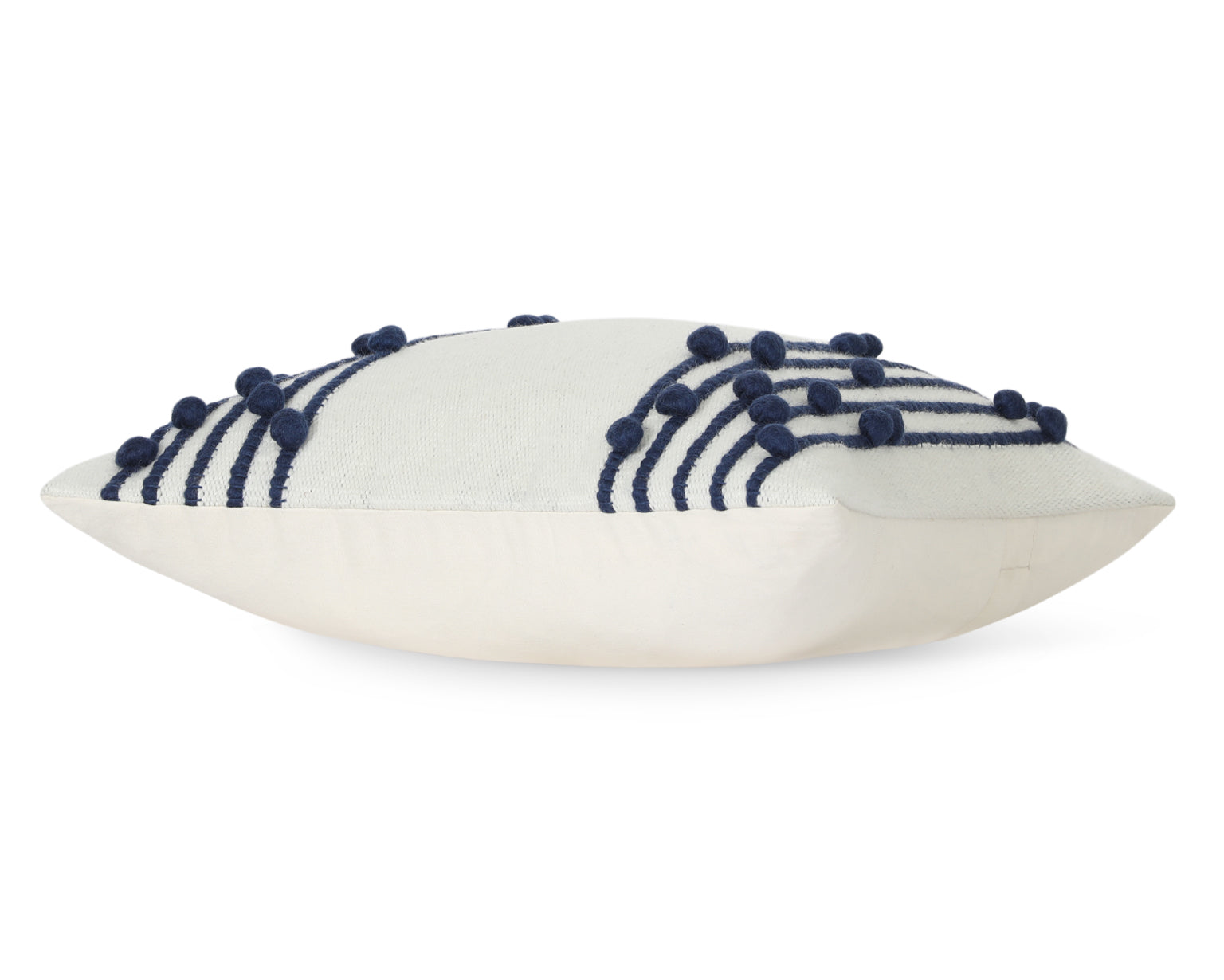 Faryll in Cream and Midnight Blue, Lumbar Wool Pillow, 14"x20"