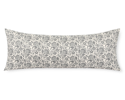 Lille in Cream and Graphite, Large Lumbar Pillow