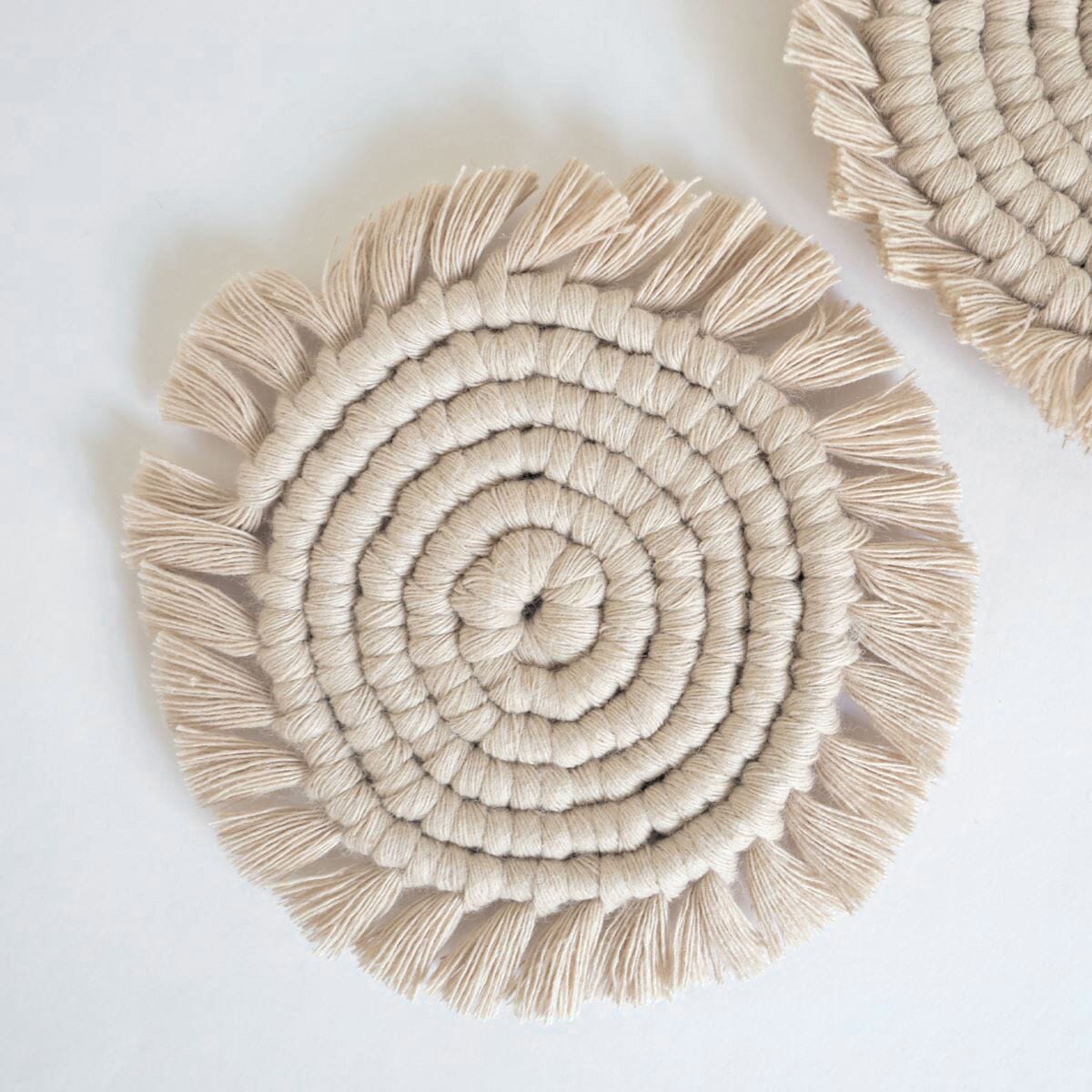 Macrame Coaster Set, Assorted Colors Decor Coterie Brooklyn