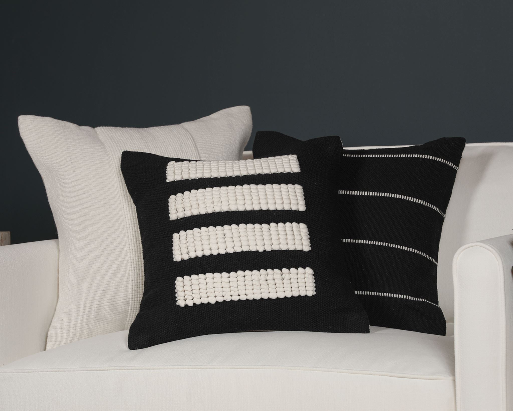 Austin, Black & Cream Decorative Pillows Coterie Brooklyn