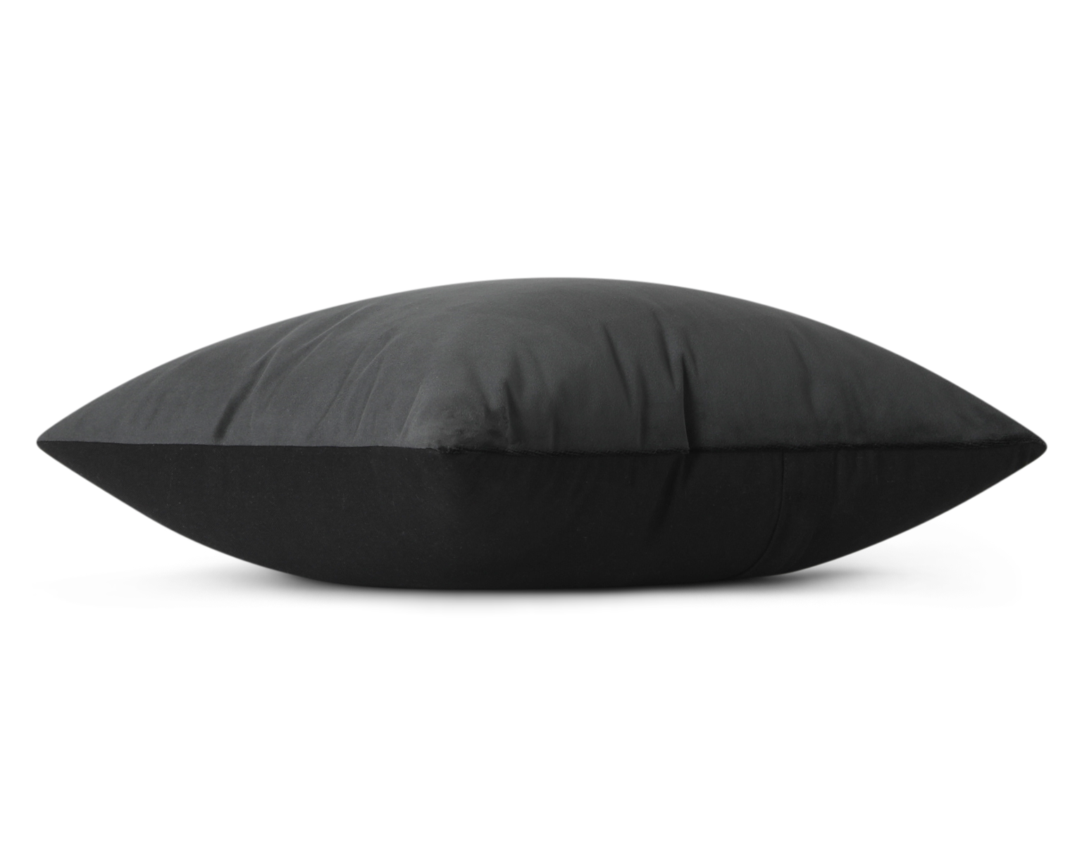 Black velvet pillow cover, shown flat