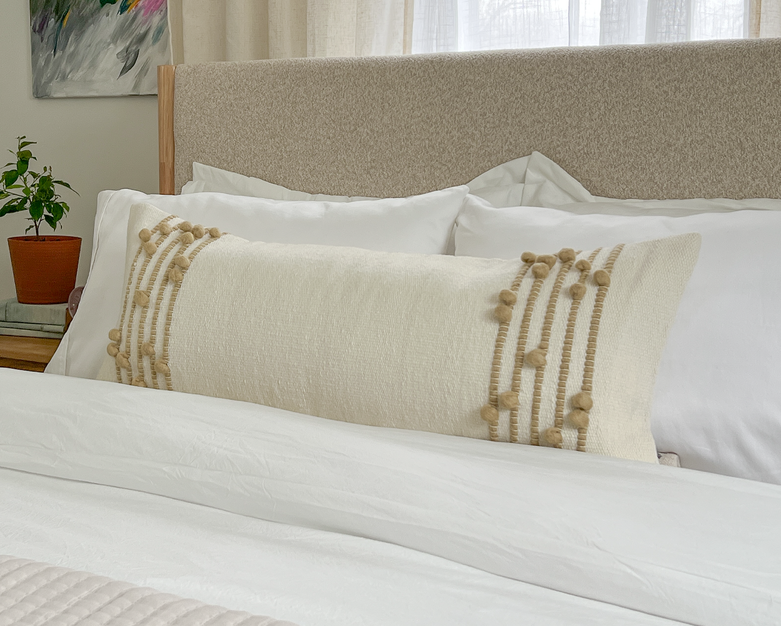 Faryll, Large Lumbar Wool Pillow