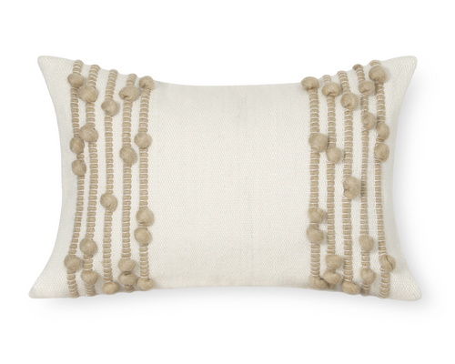 Faryll, Lumbar Wool Pillow, 14"x20"