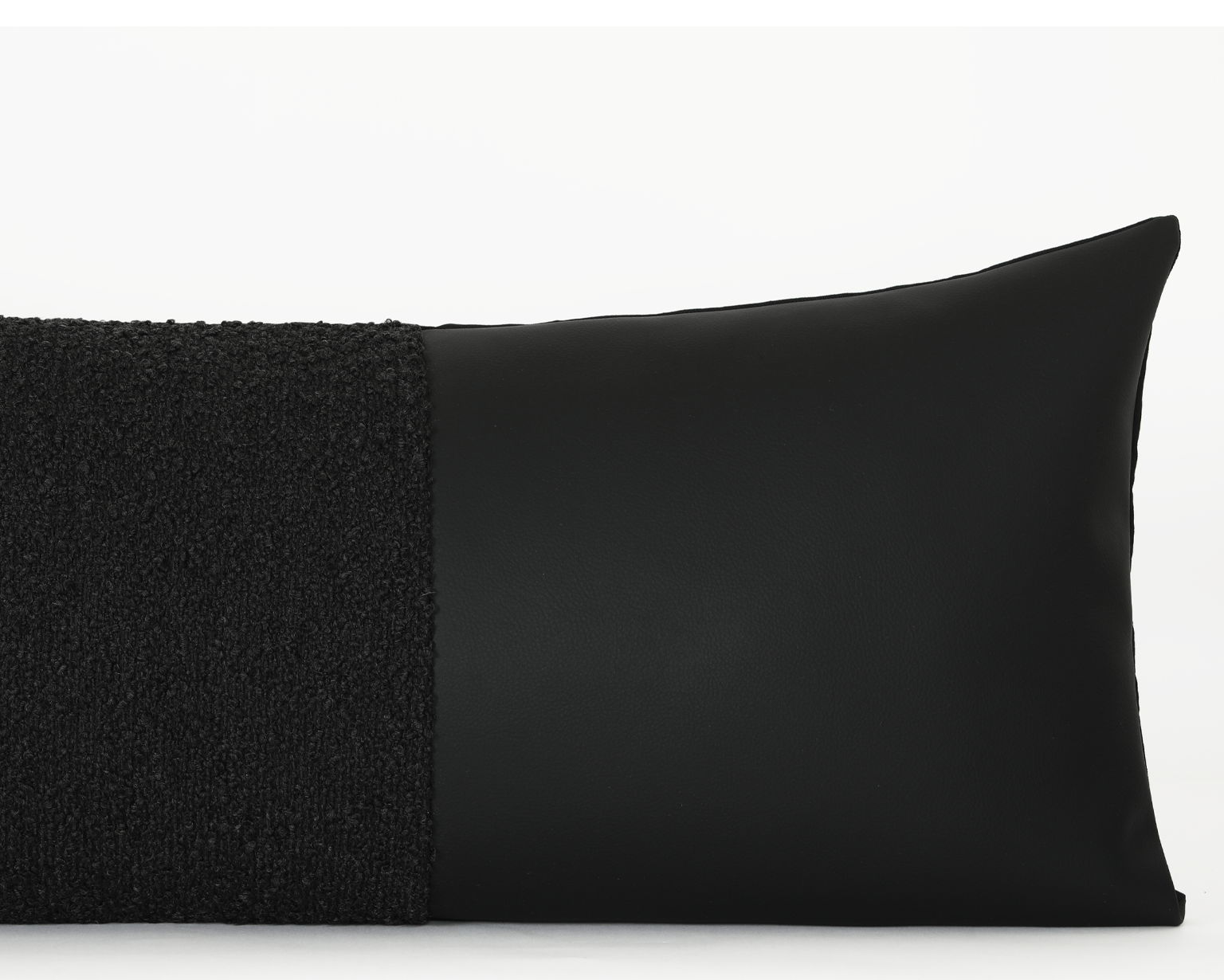 Indi, Boucle + Faux Leather, Long Lumbar