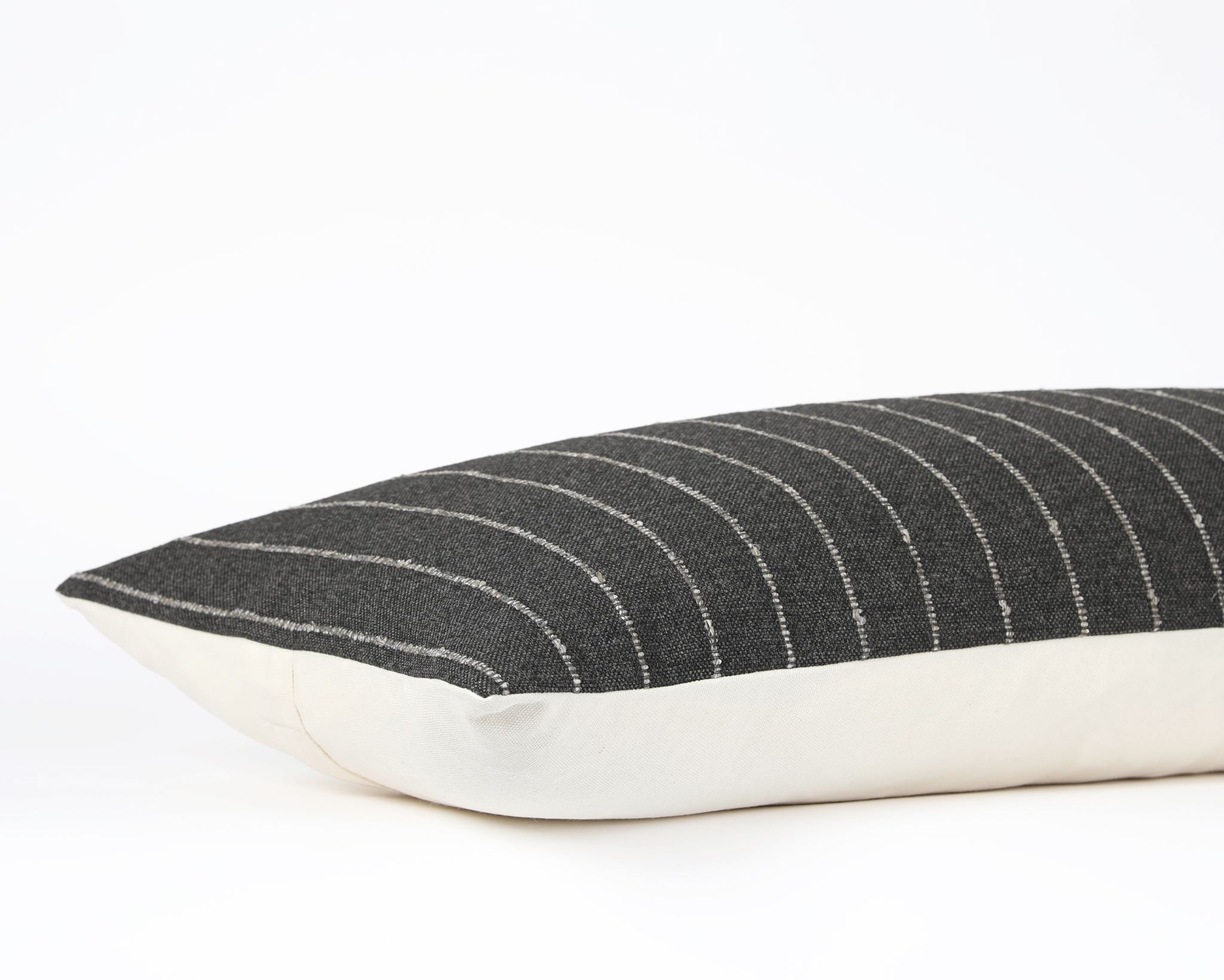 Ivy Charcoal, 14"x36" Large Lumbar Decorative Pillows Coterie Brooklyn