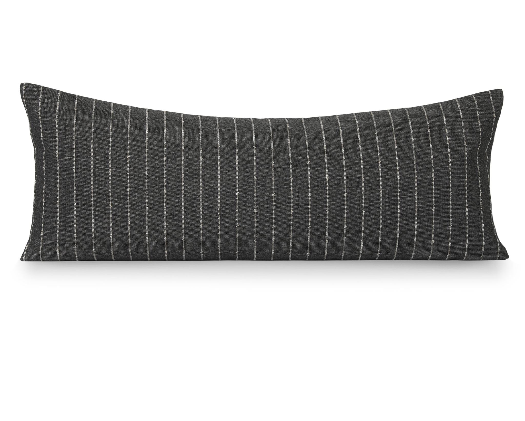 Ivy Charcoal, 14"x36" Large Lumbar Decorative Pillows Coterie Brooklyn