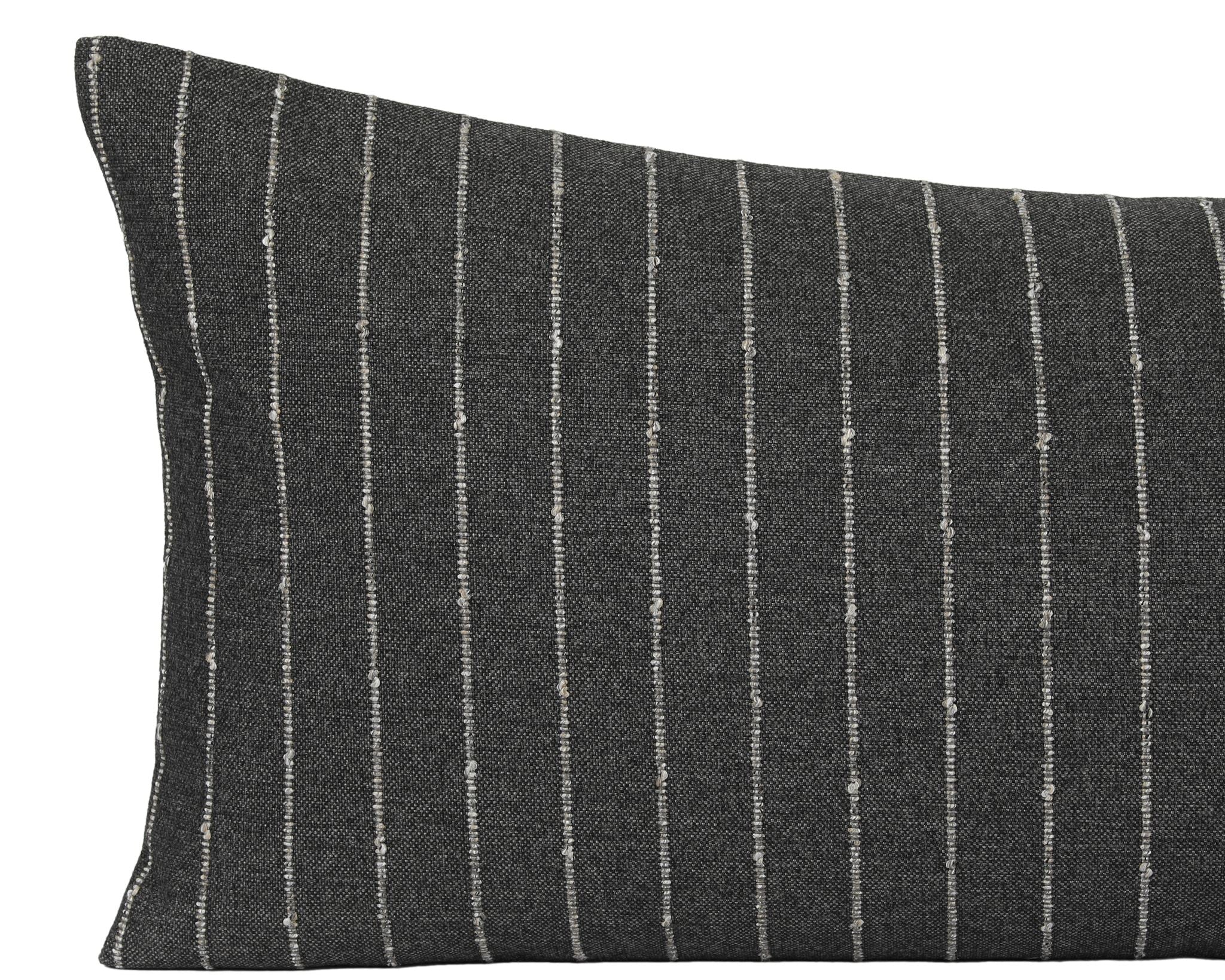 Ivy Charcoal, 14"x36" Large Lumbar Decorative Pillows Coterie Brooklyn
