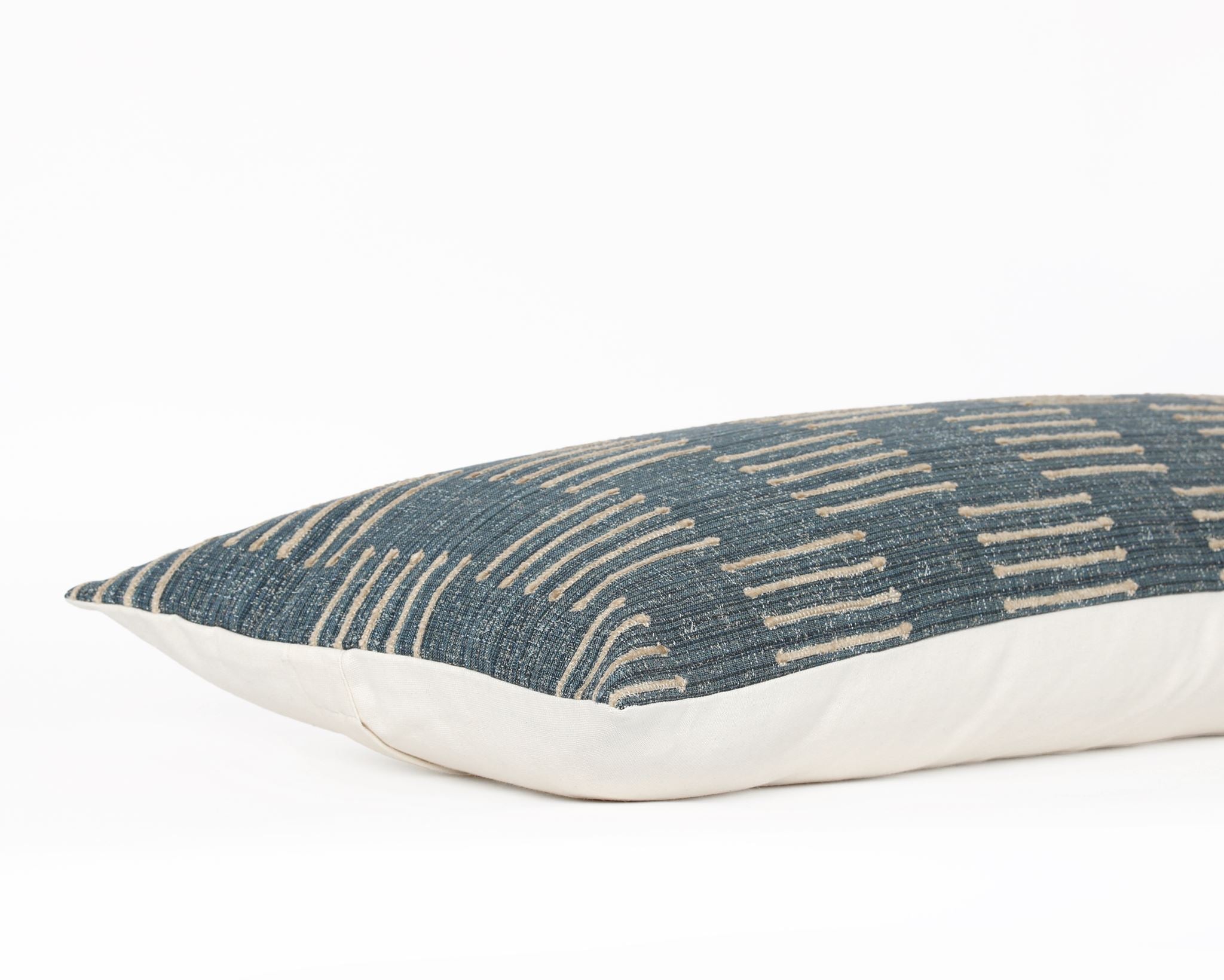 Kingston Denim, 14"x36" Large Lumbar Decorative Pillows Coterie Brooklyn