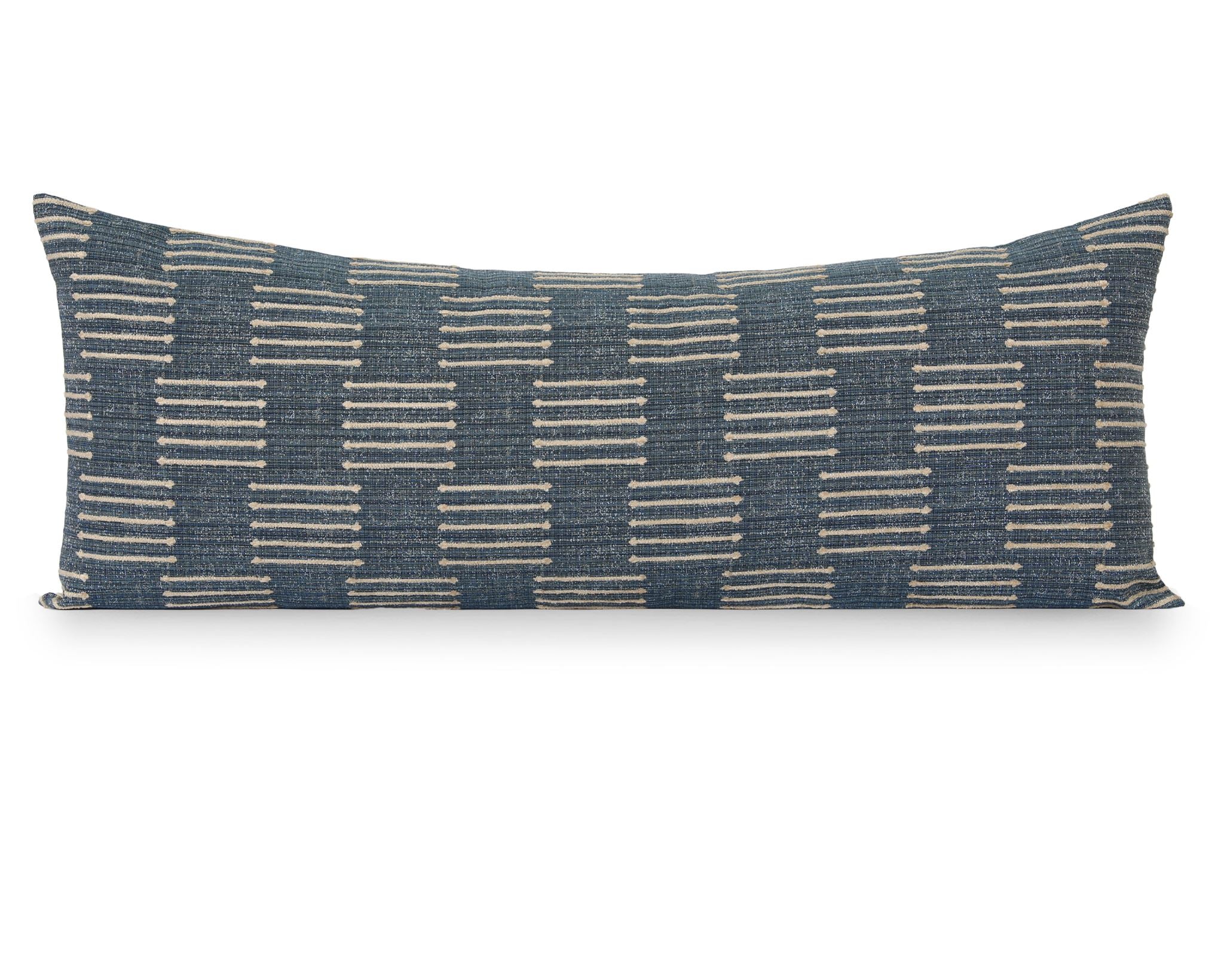 Kingston, Denim Decorative Pillows Coterie, Brooklyn Large Lumbar - 14x36