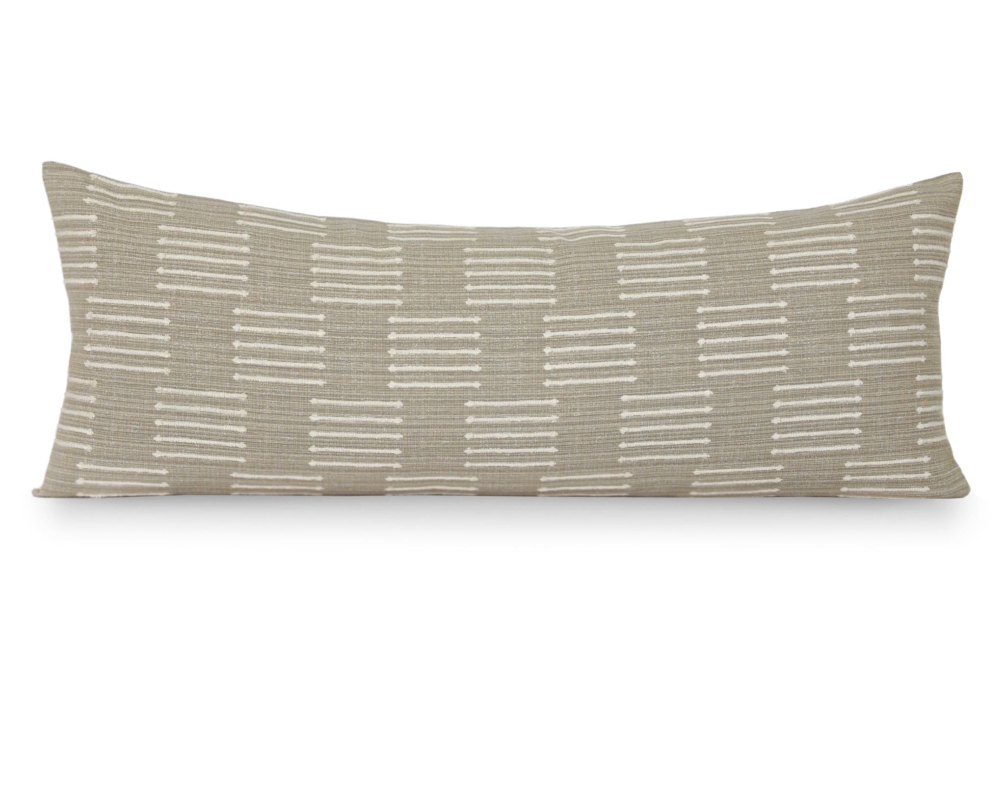 Kingston Natural, 14"x36" Large Lumbar Decorative Pillows Coterie Brooklyn