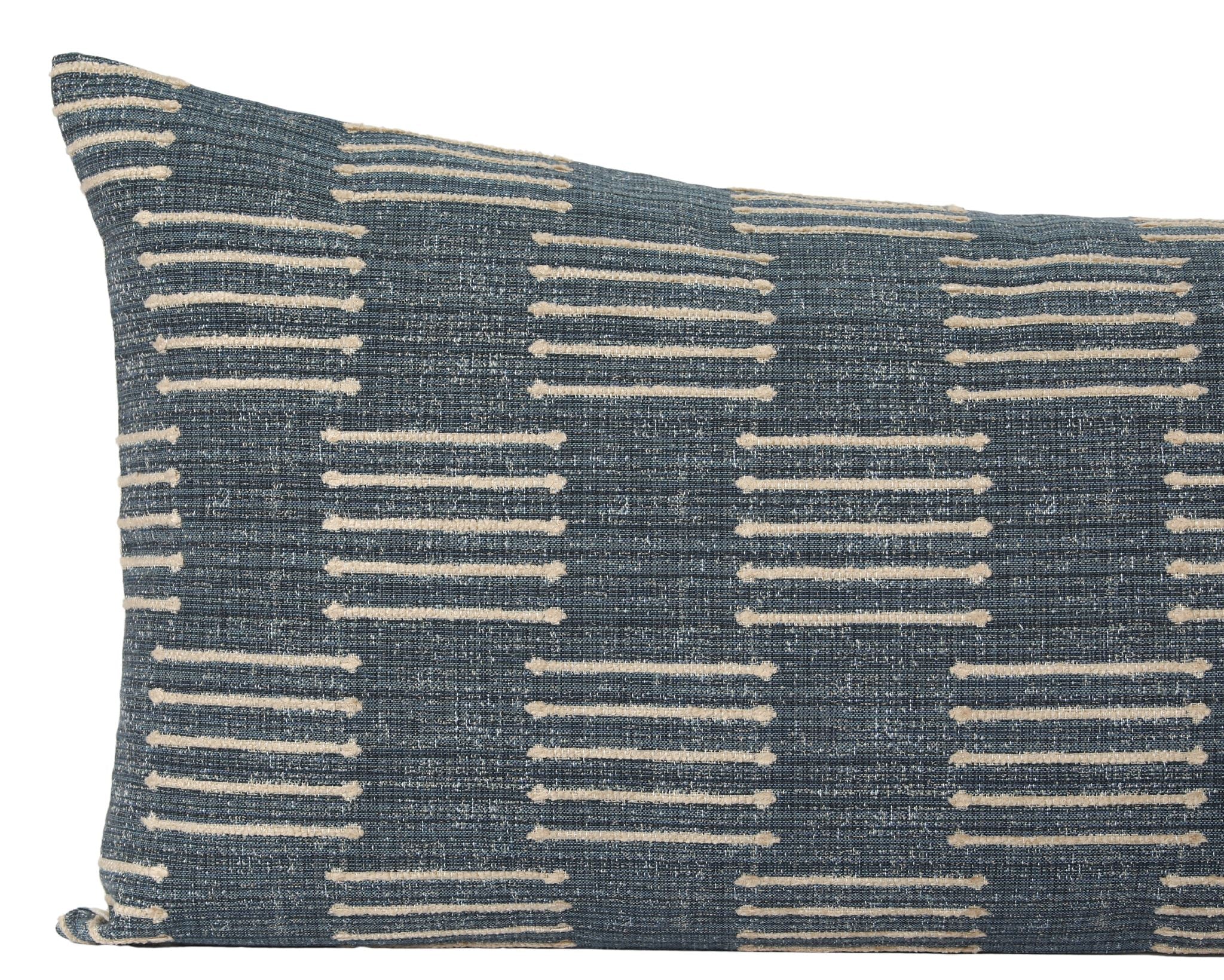 Kingston Denim, 14"x36" Large Lumbar Decorative Pillows Coterie Brooklyn