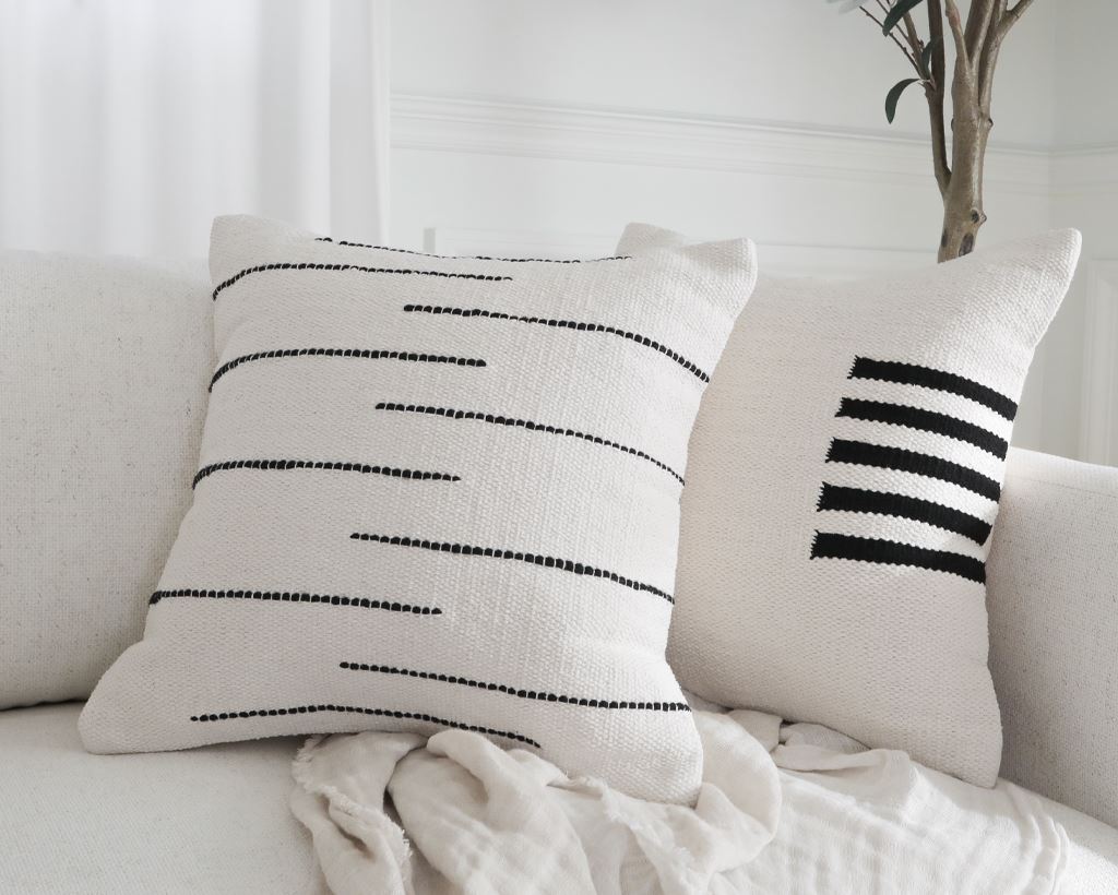 Astor, Ivory and Black Decorative Pillows Coterie Brooklyn