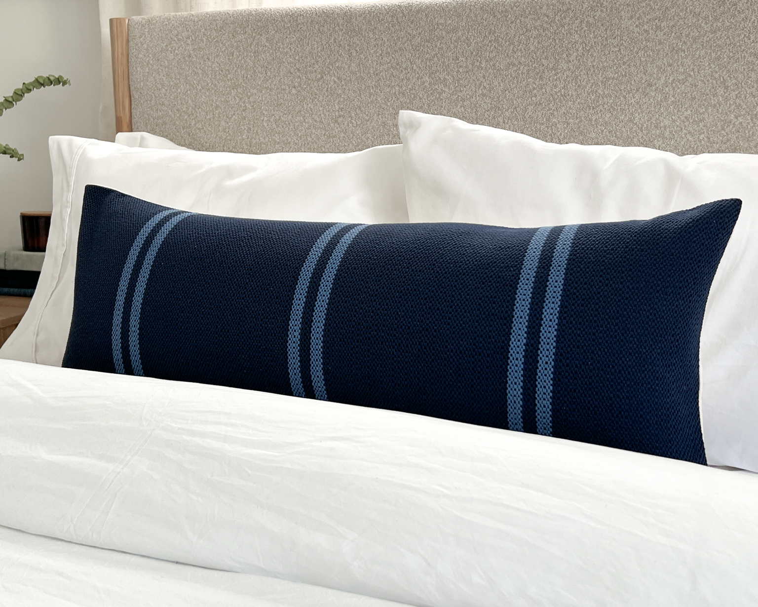 Lehigh in Indigo, Large Lumbar Pillow