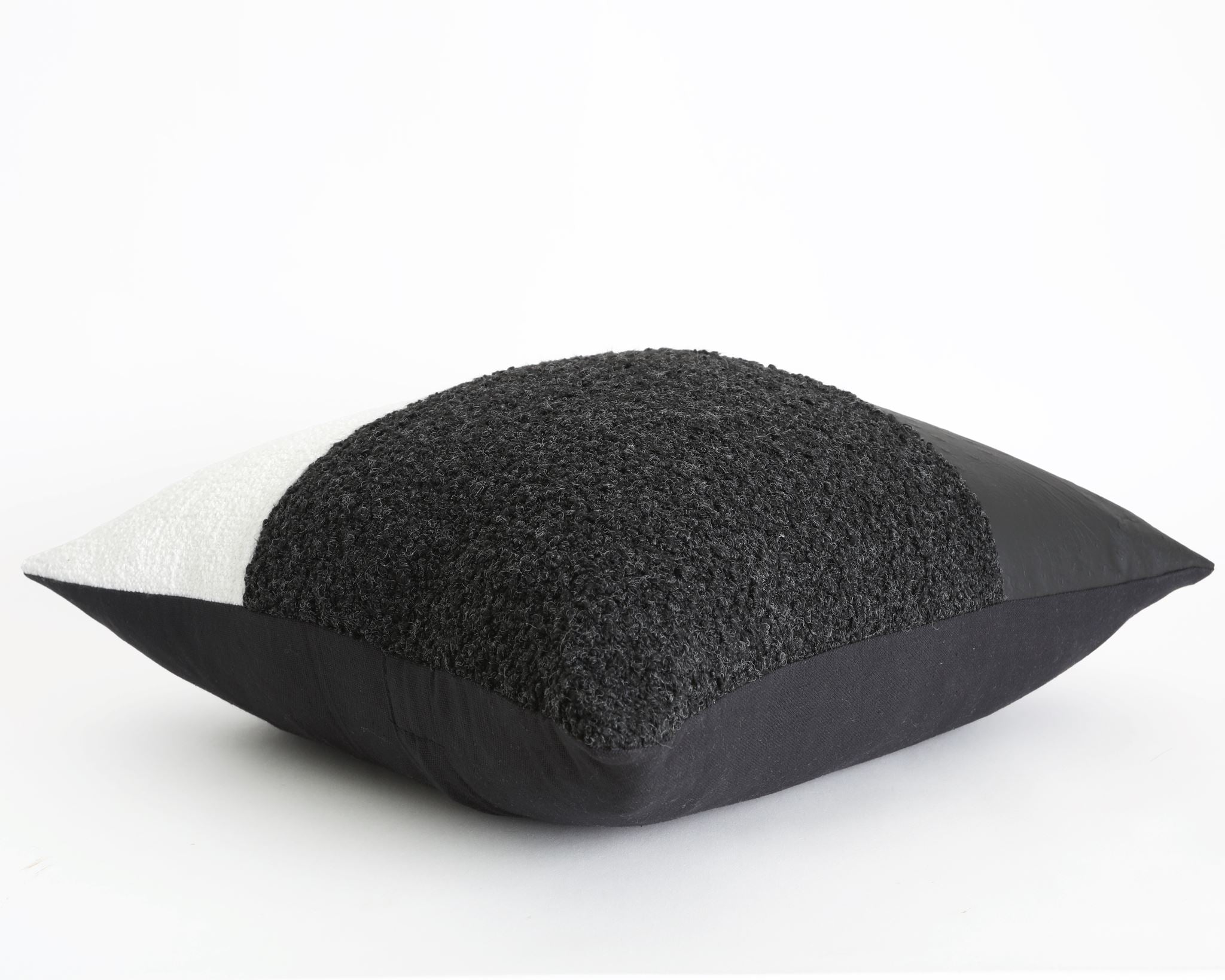 Indi, Boucle + Ostrich Faux Leather Decorative Pillows Coterie Brooklyn