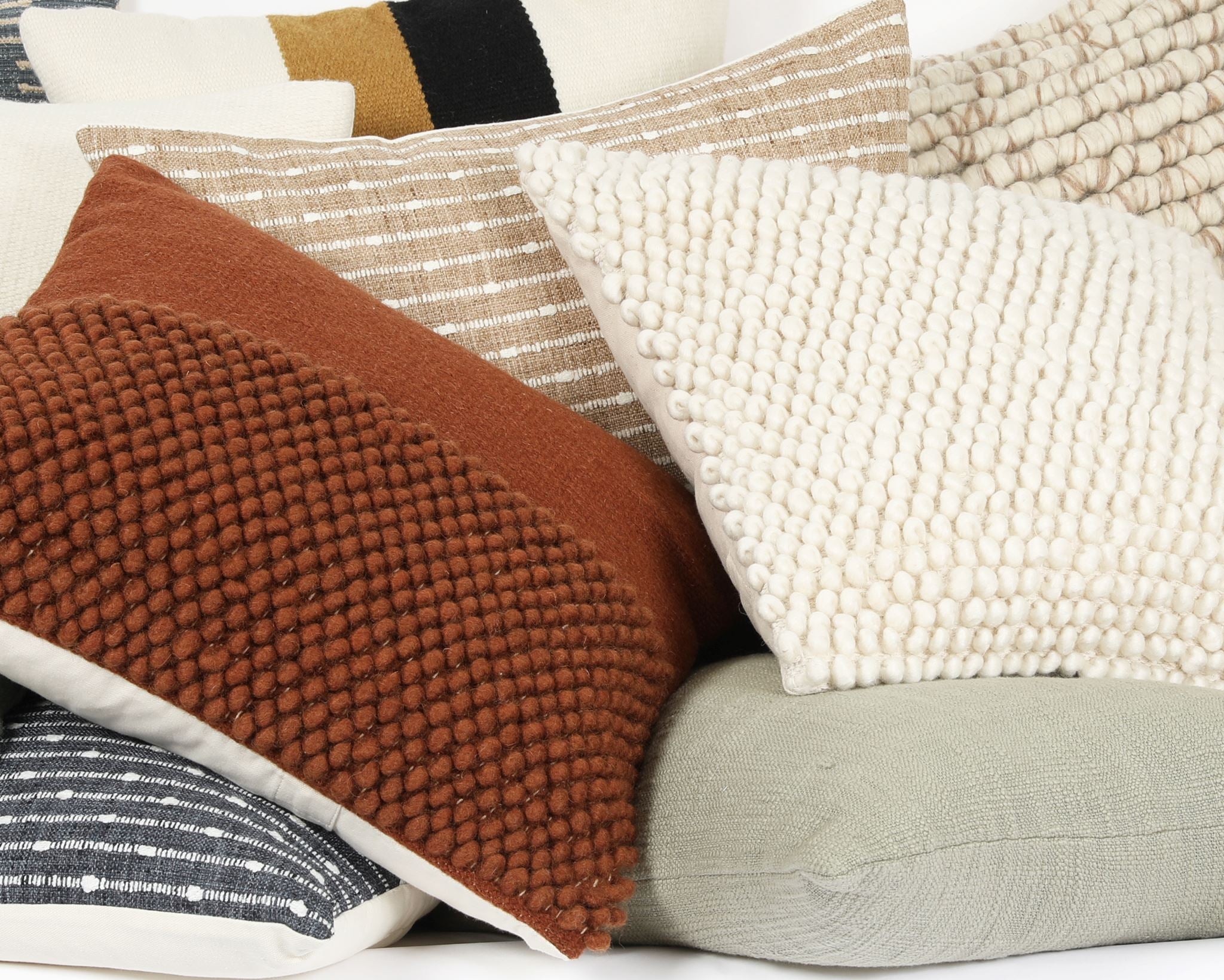 Aida, Sage Cotton Decorative Pillows Coterie Brooklyn