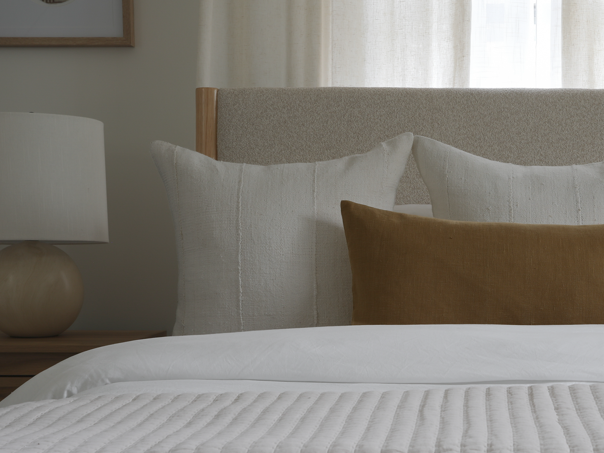 Isla, Ochre Linen, Long Lumbar