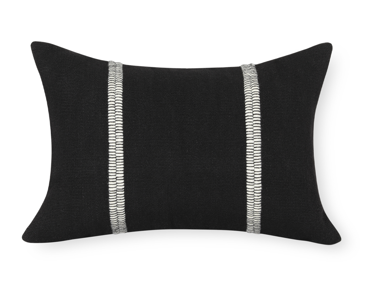 Roatan Lumbar, Black and Ivory, 14"x20"