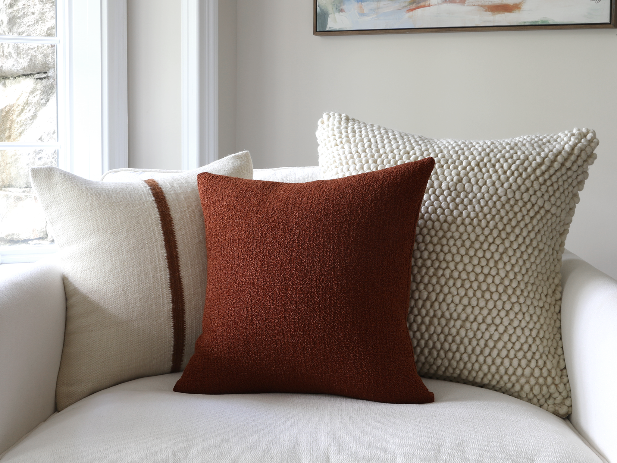 Lima, Boucle Pillow Cover in Sienna