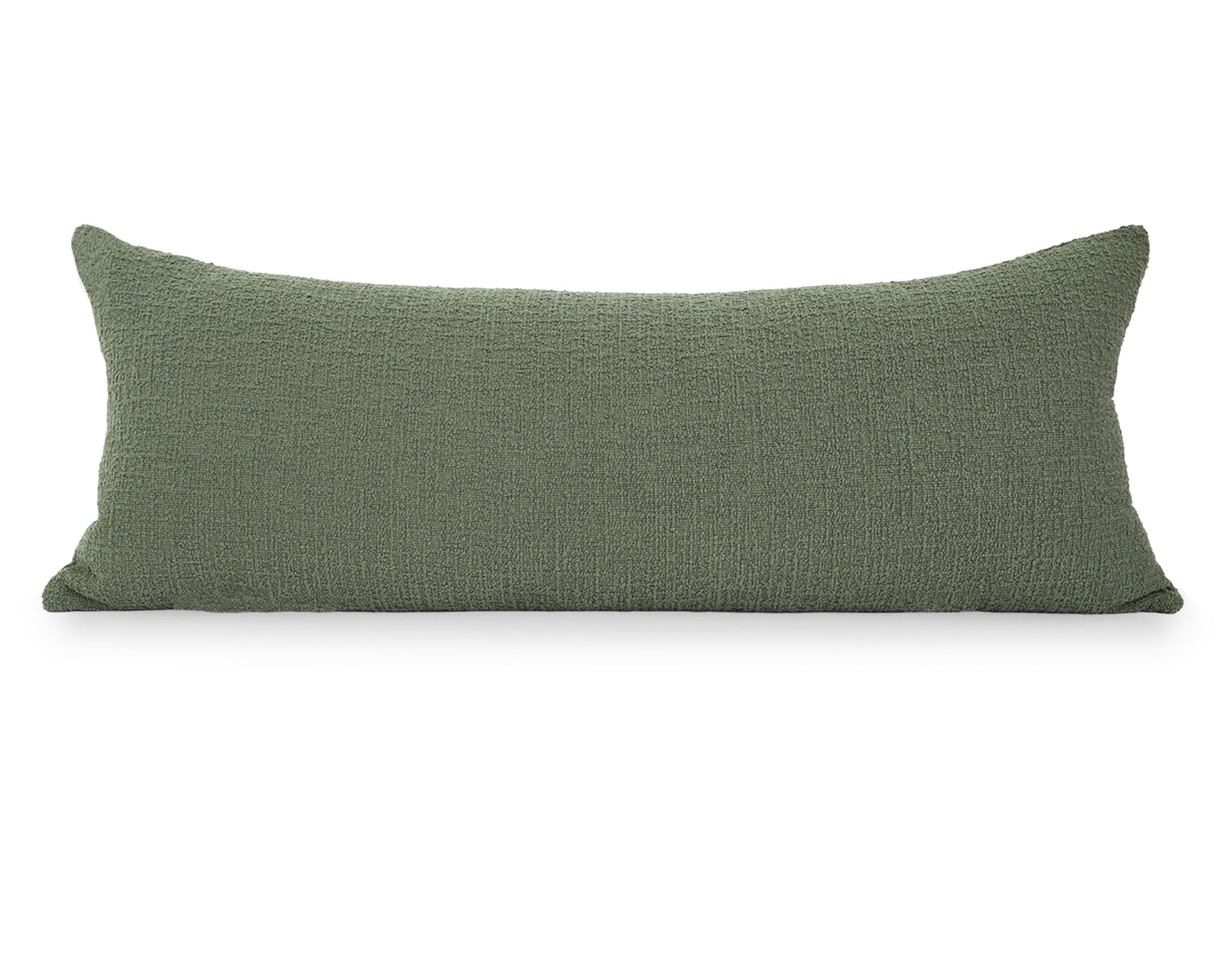 Uma Olive Boucle, 14"x36" Large Lumbar Decorative Pillows Coterie Brooklyn