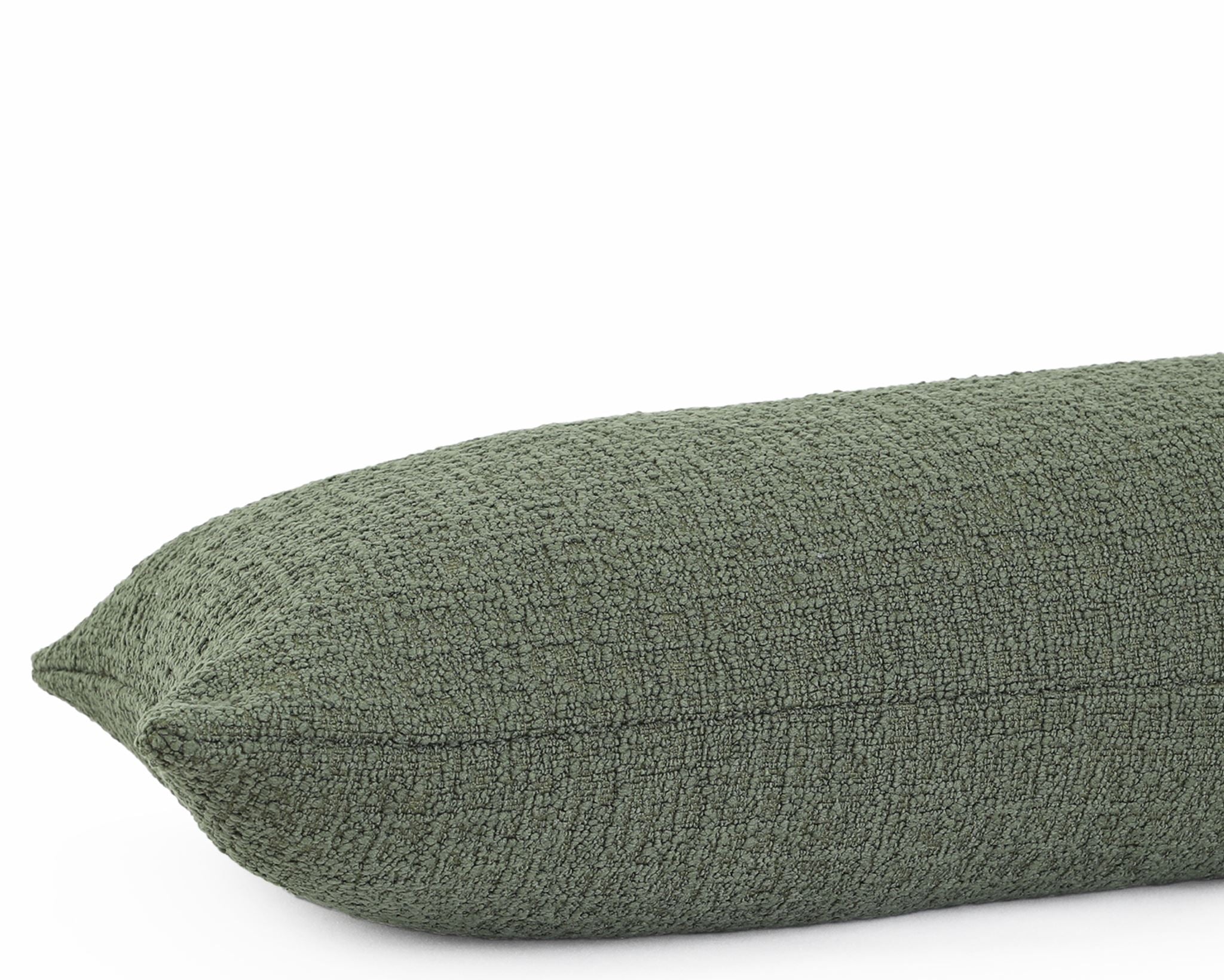 Uma Olive Boucle, 14"x36" Large Lumbar Decorative Pillows Coterie Brooklyn