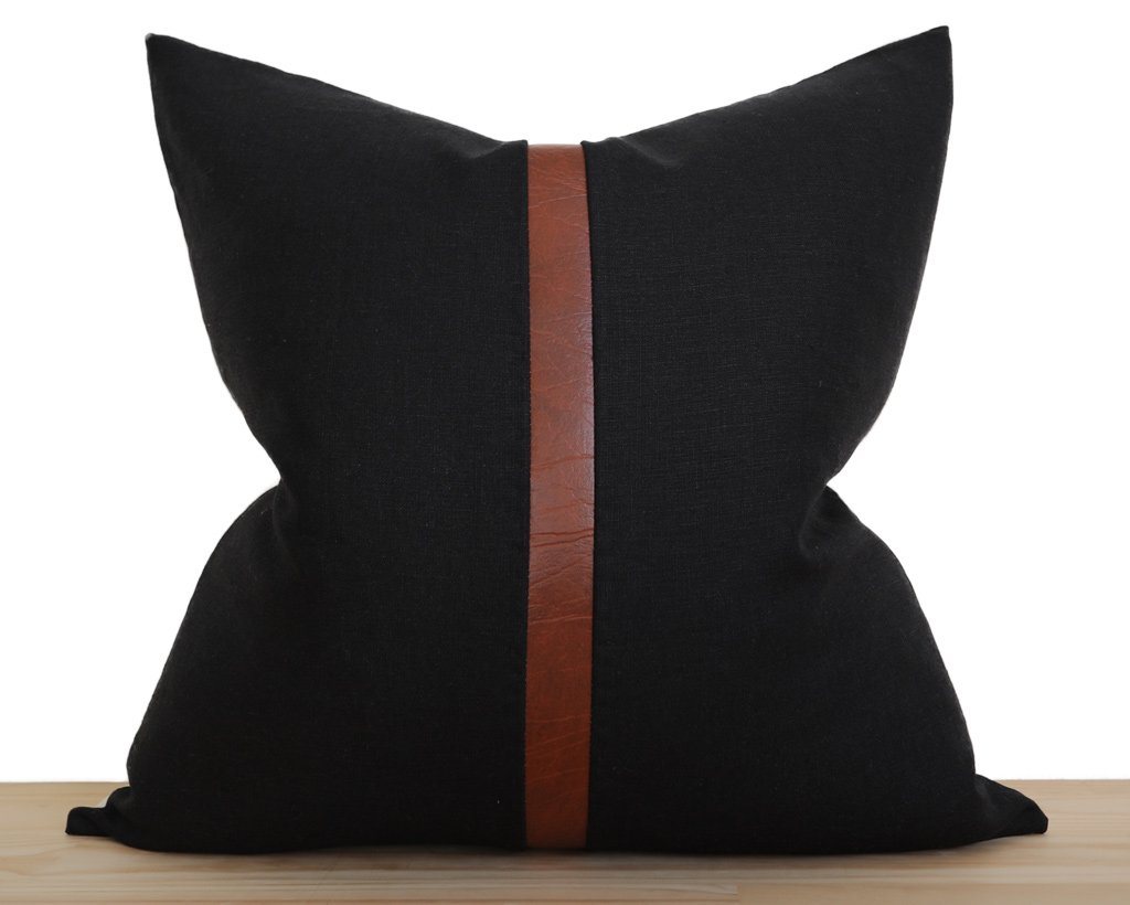 Antibes, Black Decorative Pillows Stitched By Grace