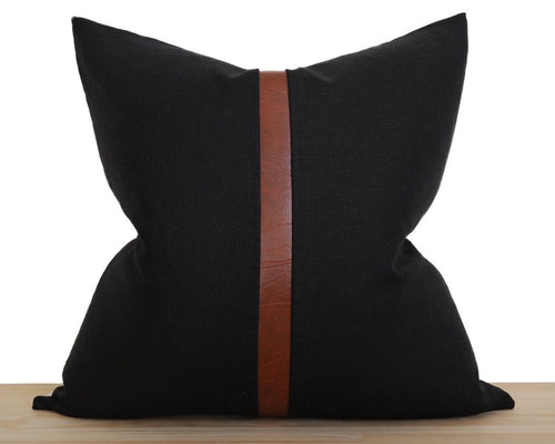 Antibes, Black Decorative Pillows Stitched By Grace