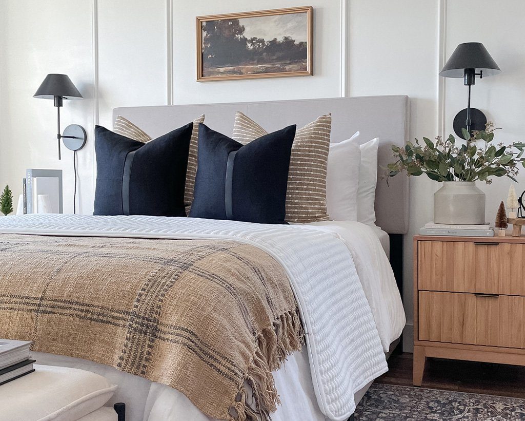 Antibes, All Black Decorative Pillows Stitched By Grace
