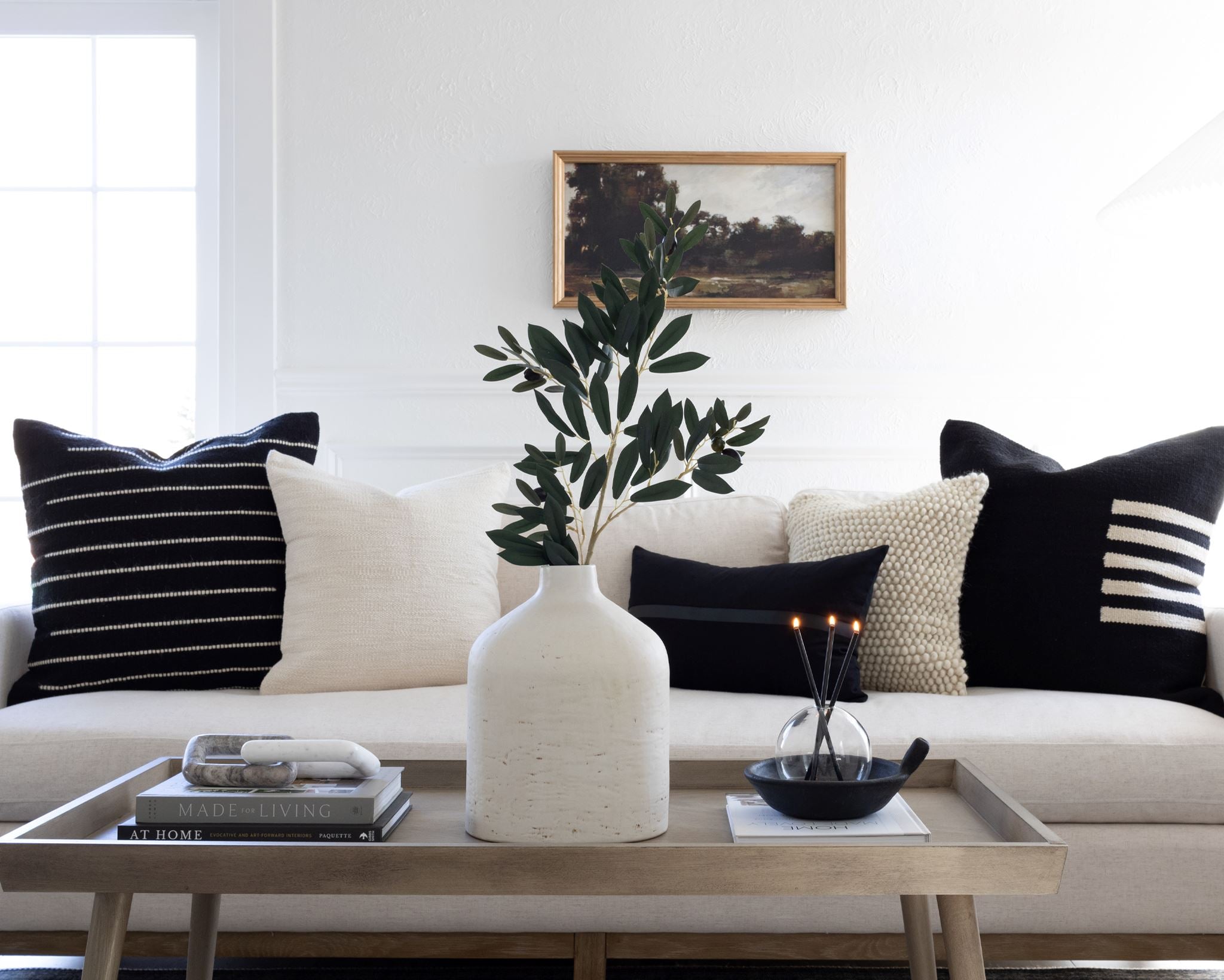 Astor, Black and Cream Decorative Pillows Coterie Brooklyn