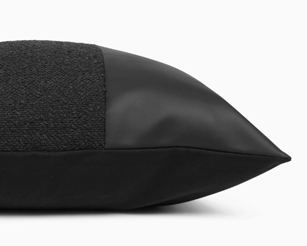 Boucle + Faux Leather, Floor Pillow Decorative Pillows Coterie Brooklyn