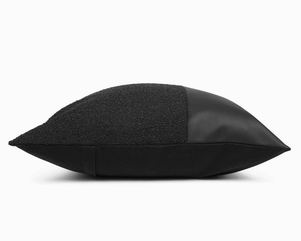Boucle + Faux Leather, Floor Pillow Decorative Pillows Coterie Brooklyn