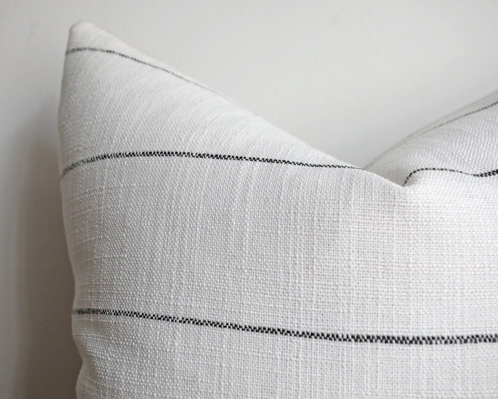 Hudson, Ivory and Onyx Decorative Pillows Stitched By Grace