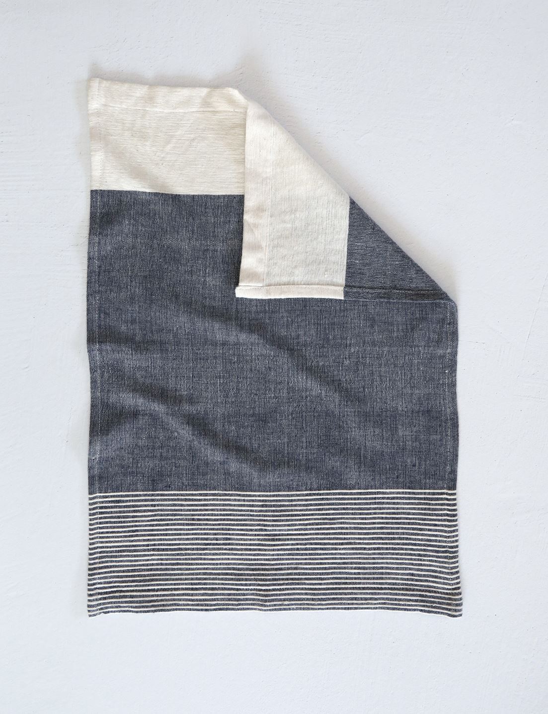Ethiopian Cotton Tea Towel, Navy Kitchen Linens Sets Coterie Brooklyn