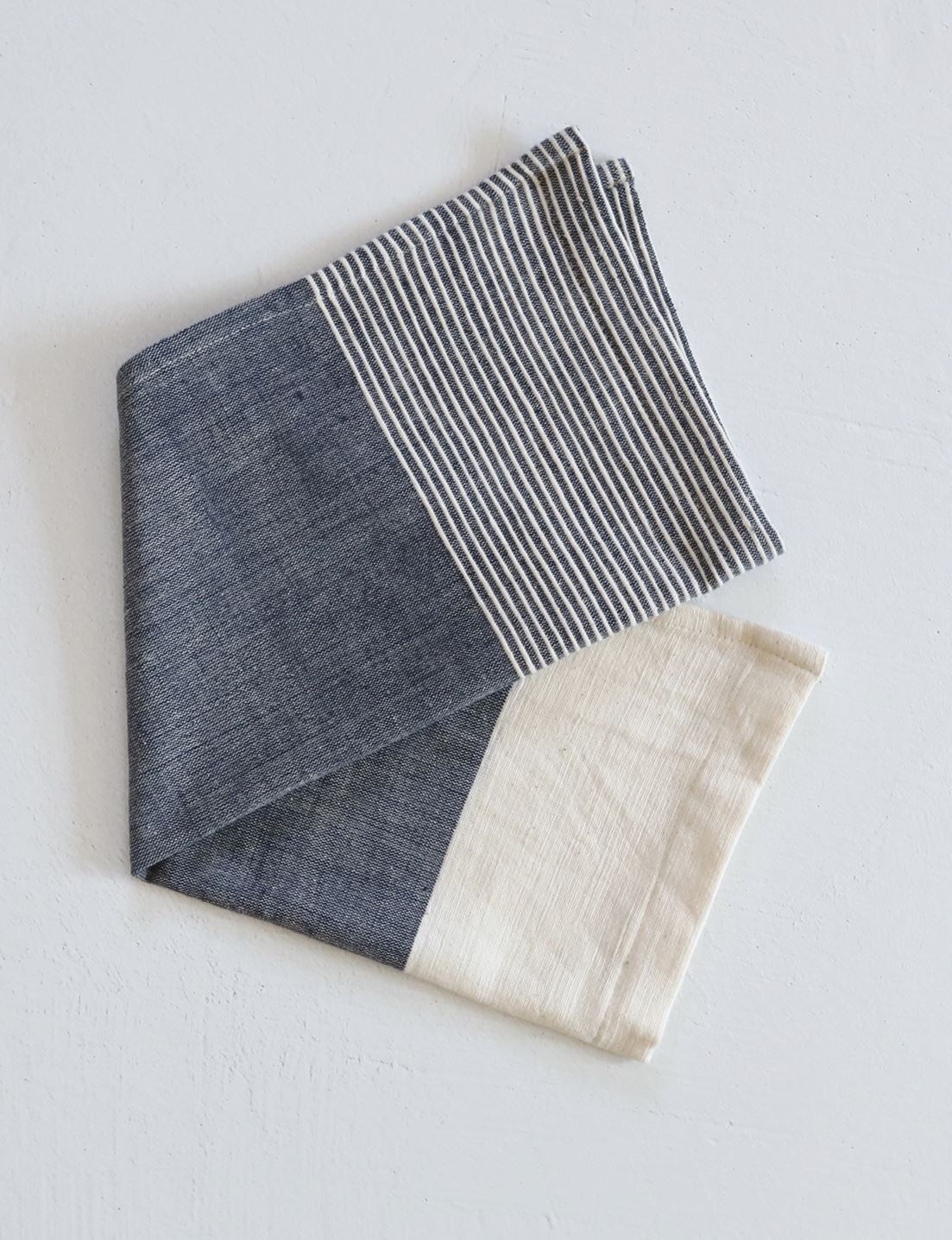 Ethiopian Cotton Tea Towel, Navy Kitchen Linens Sets Coterie Brooklyn