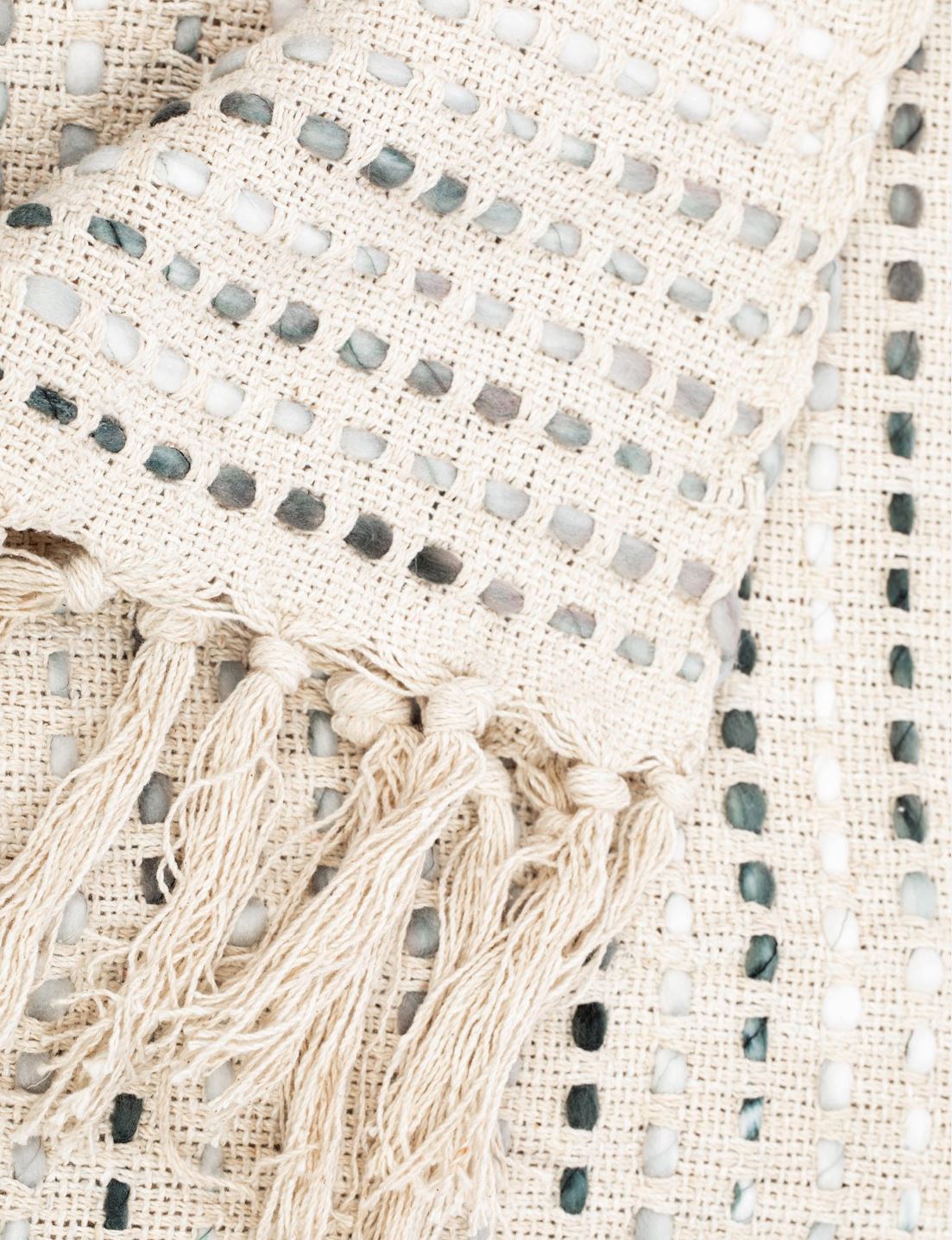 Esme Throw, Cream Throw Blankets Coterie Brooklyn