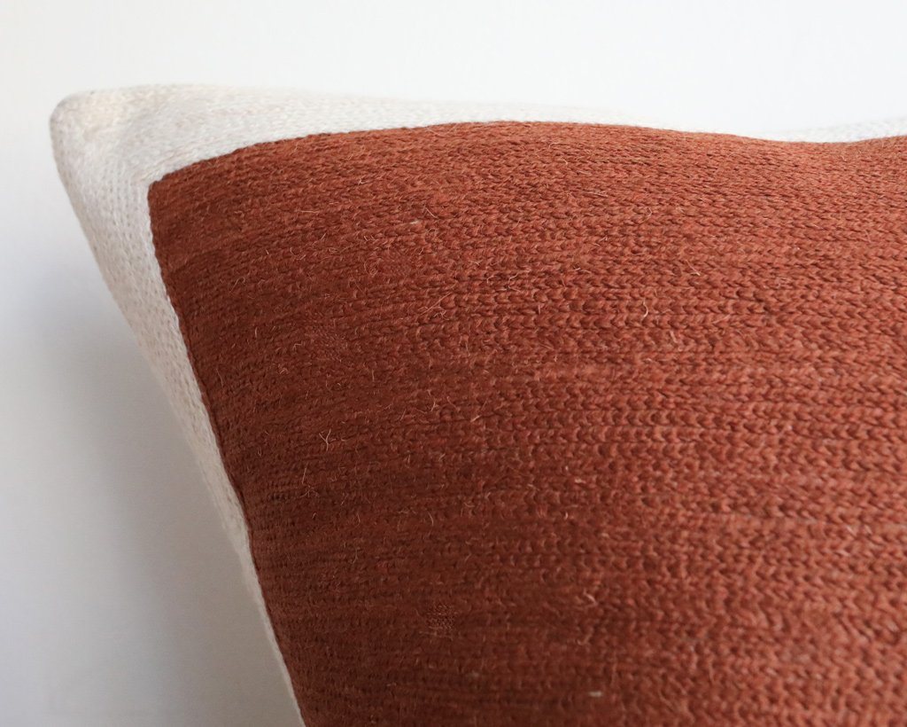 Essex, Color Block Pillow Cover in Rust Decorative Pillows Coterie Brooklyn