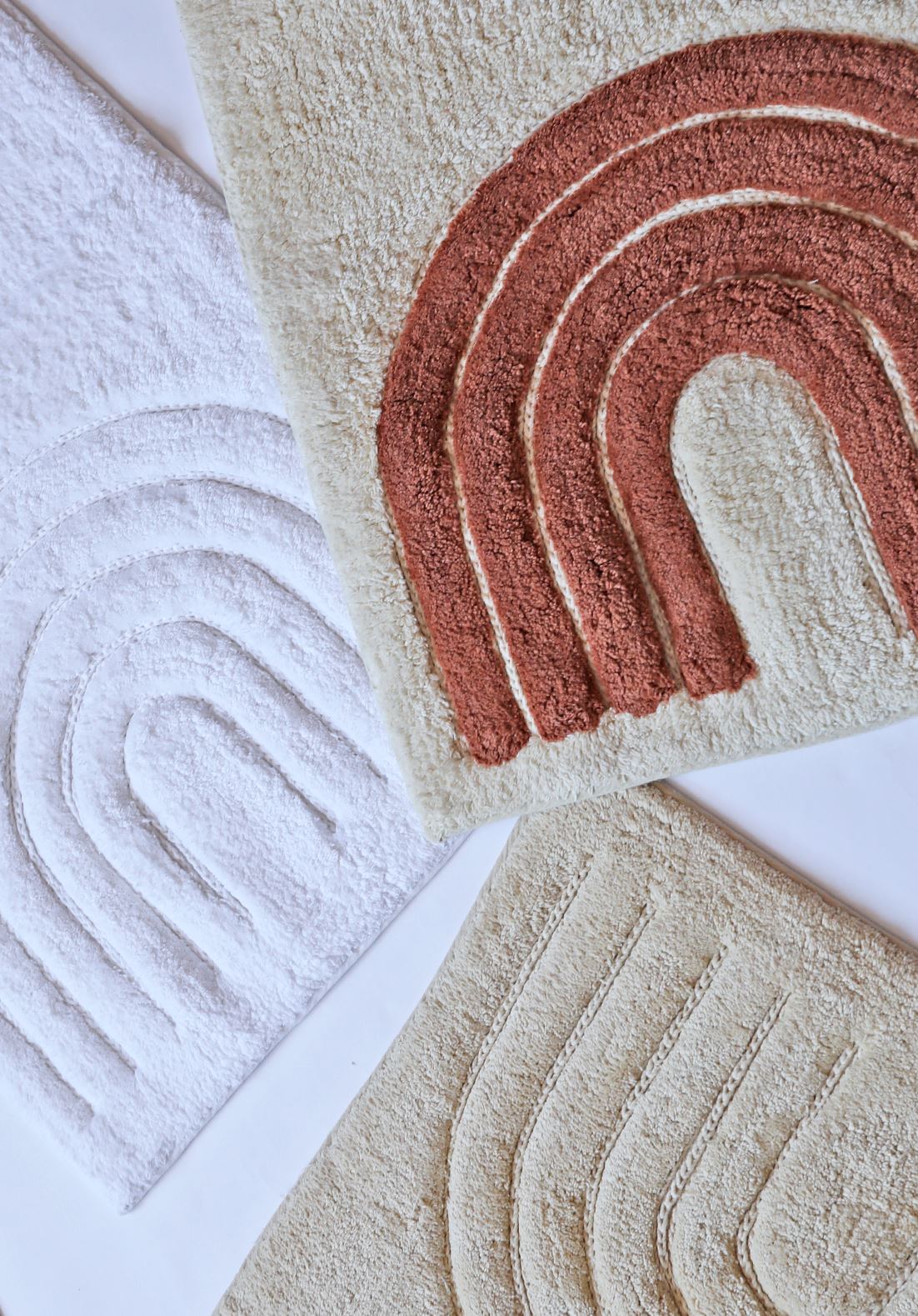 Sola, Cream and Rust Bath Mats & Rugs Jamasi