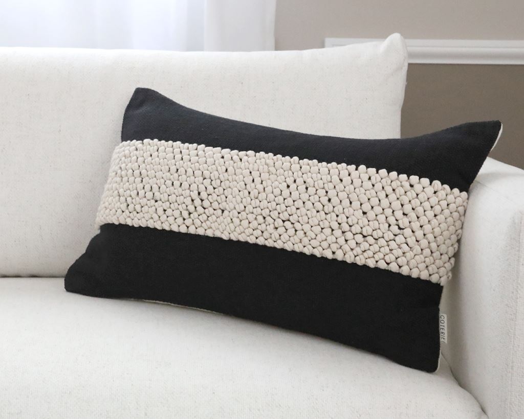 Houston Black, 14"x24" Lumbar Pillow Decorative Pillows Coterie Brooklyn 