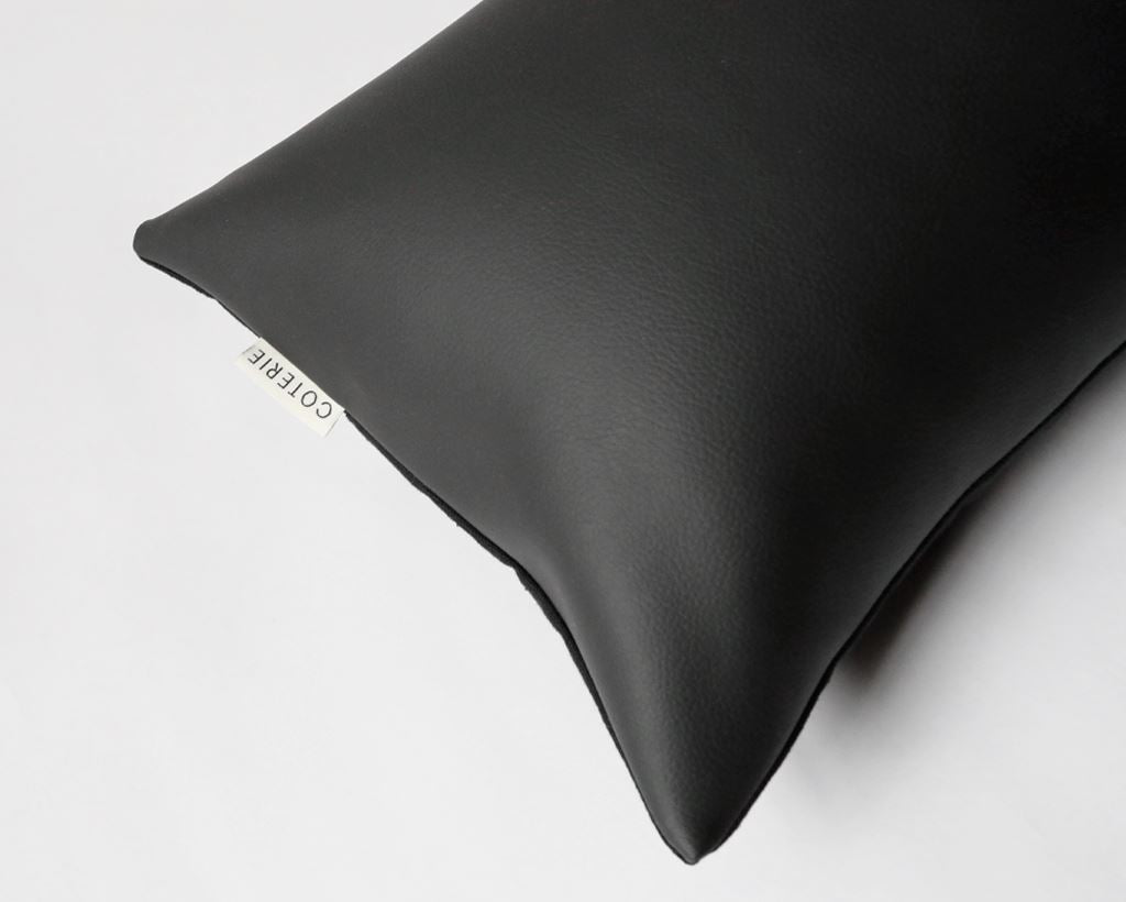 Boucle + Faux Leather, XL Lumbar Decorative Pillows Coterie Brooklyn