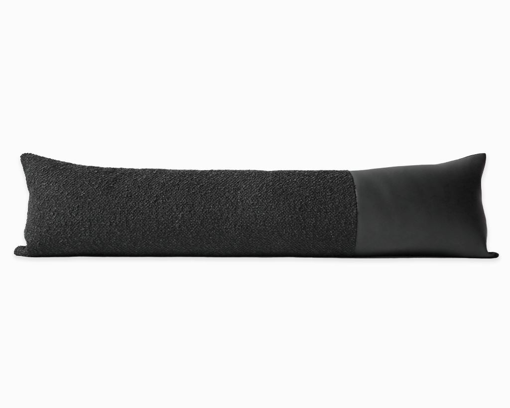Boucle + Faux Leather, XL Lumbar Decorative Pillows Coterie Brooklyn