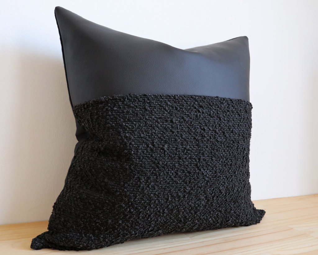 Indi, All Black (Redesigned) Decorative Pillows Stitched By Grace