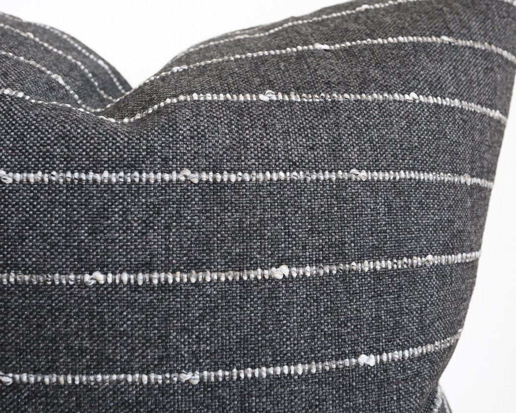 Ivy, Charcoal Decorative Pillows Stitched By Grace