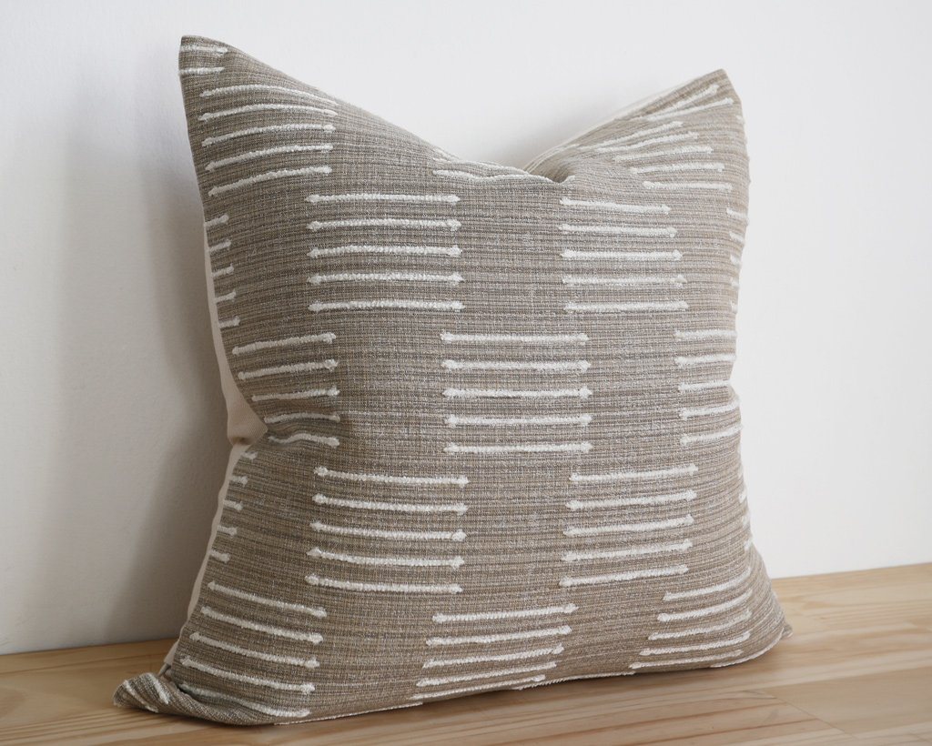 Kingston, Natural Decorative Pillows Stitched By Grace