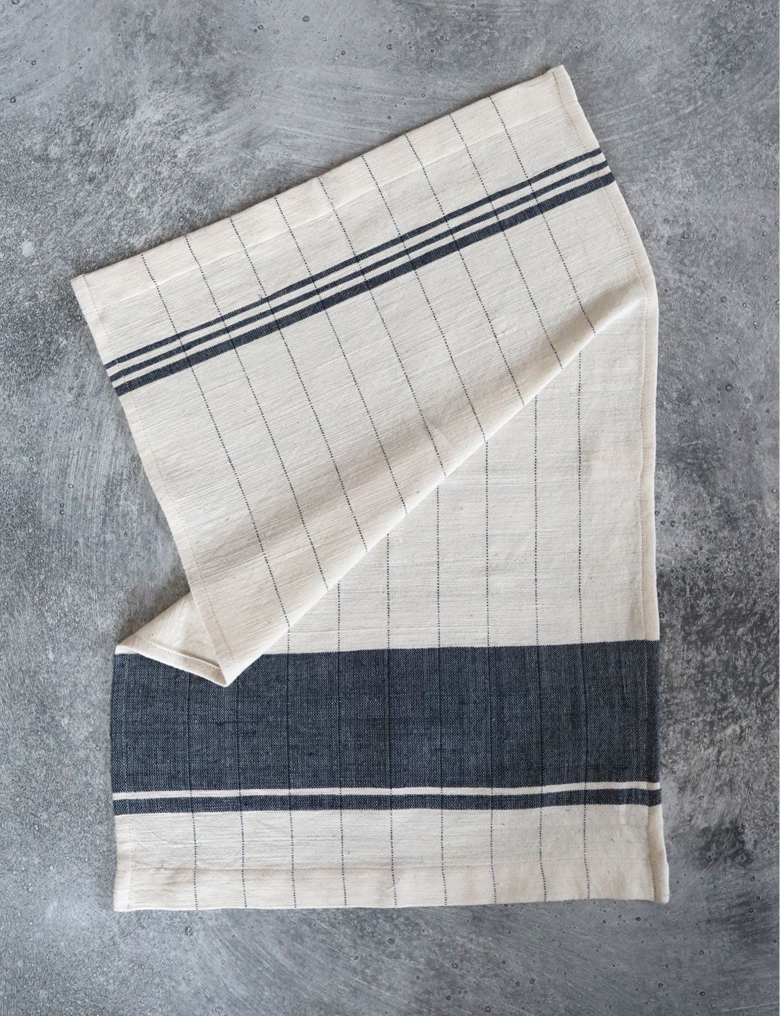 Ethiopian Cotton Tea Towel, Navy Kitchen Linens Sets Coterie Brooklyn