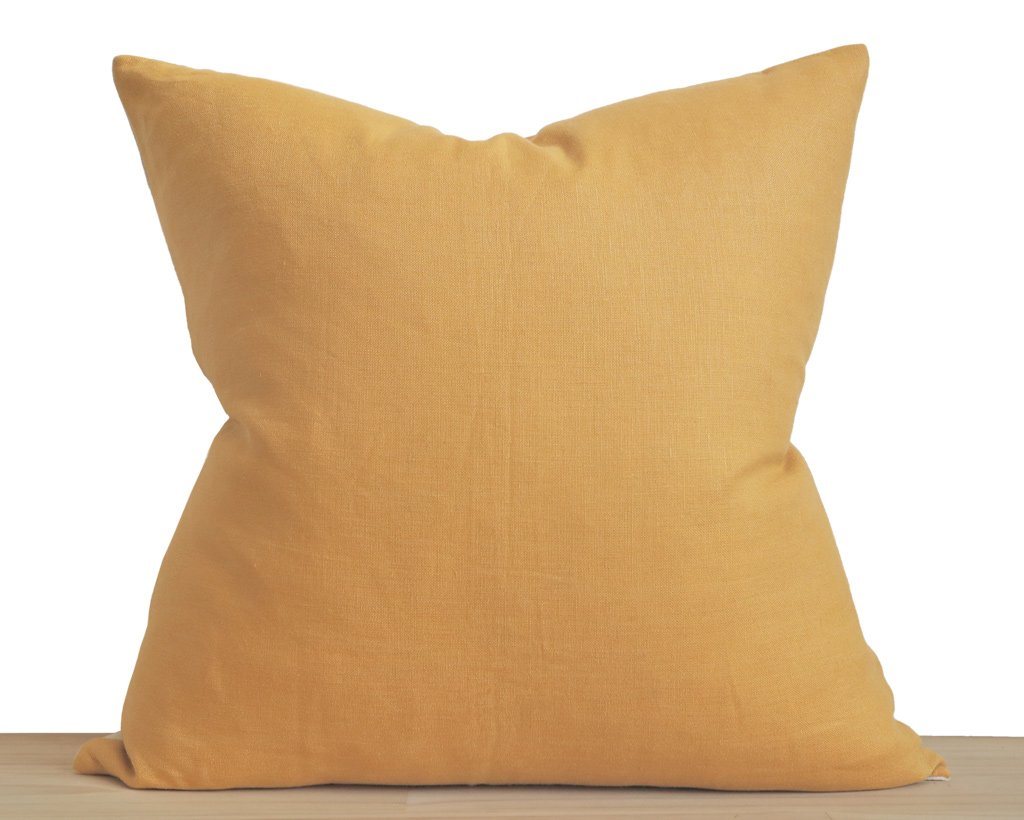 Linen Pillow Cover, Sunflower Decorative Pillows Stitched By Grace