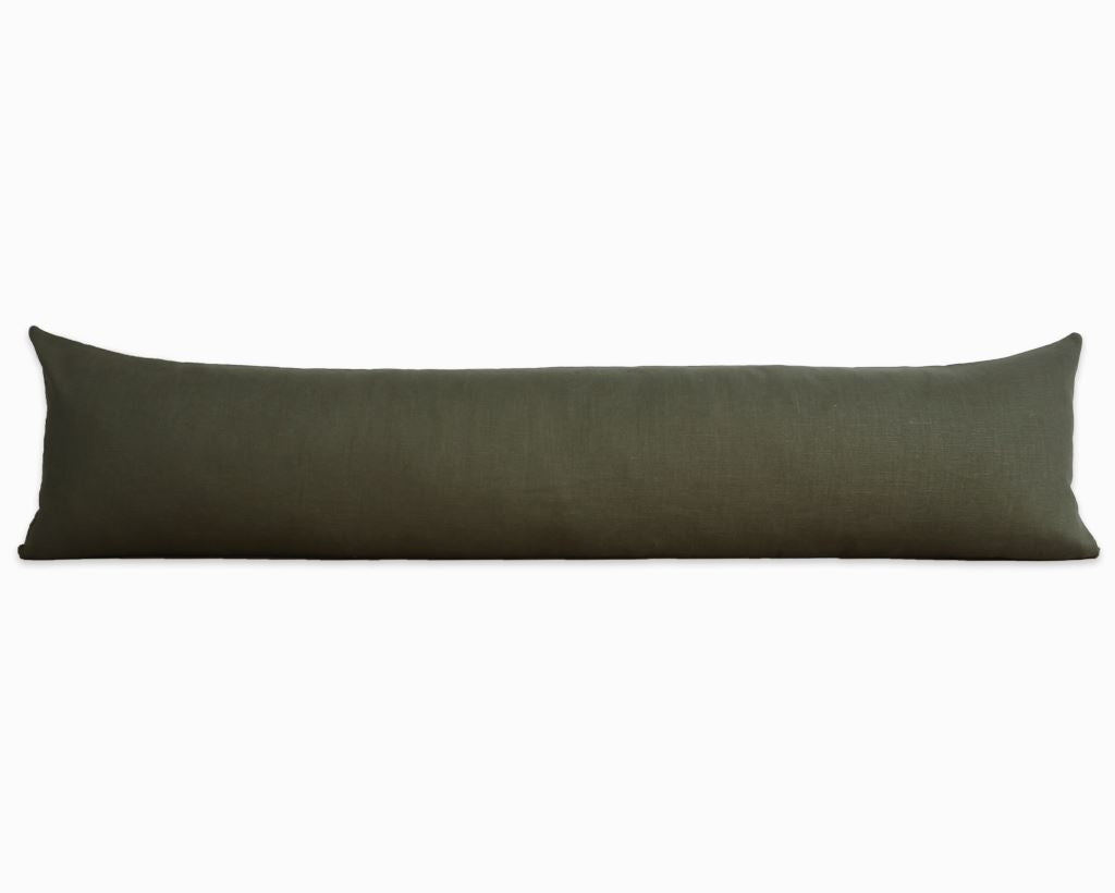 Moss Linen Extra Long Lumbar Decorative Pillows Stitched By Grace