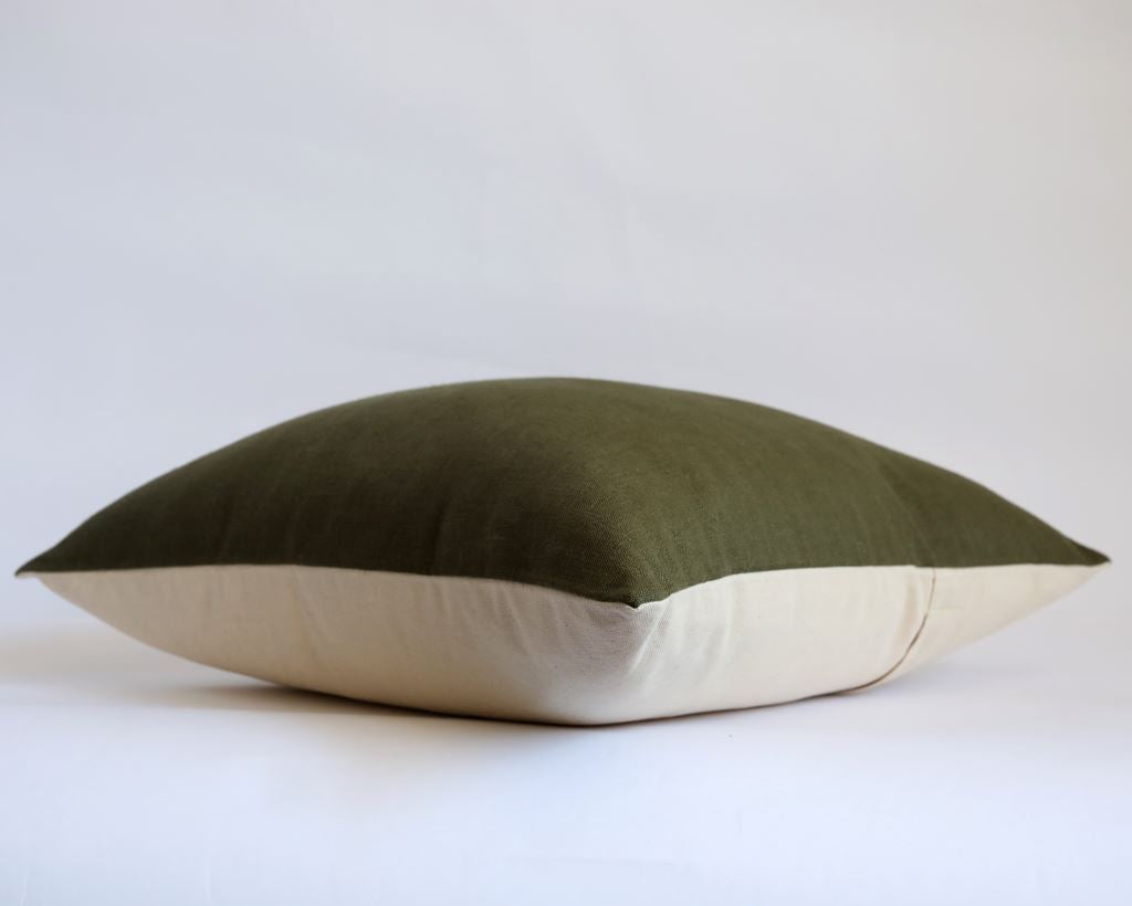 Linen Pillow Cover, Moss Decorative Pillows Stitched By Grace