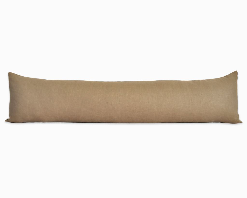 Ochre Linen, Extra Long Lumbar Decorative Pillows Stitched By Grace